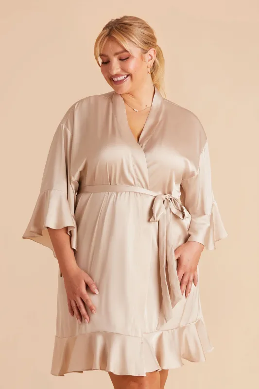 Kenny Matte Satin Robe - Champagne sold by Birdy Grey