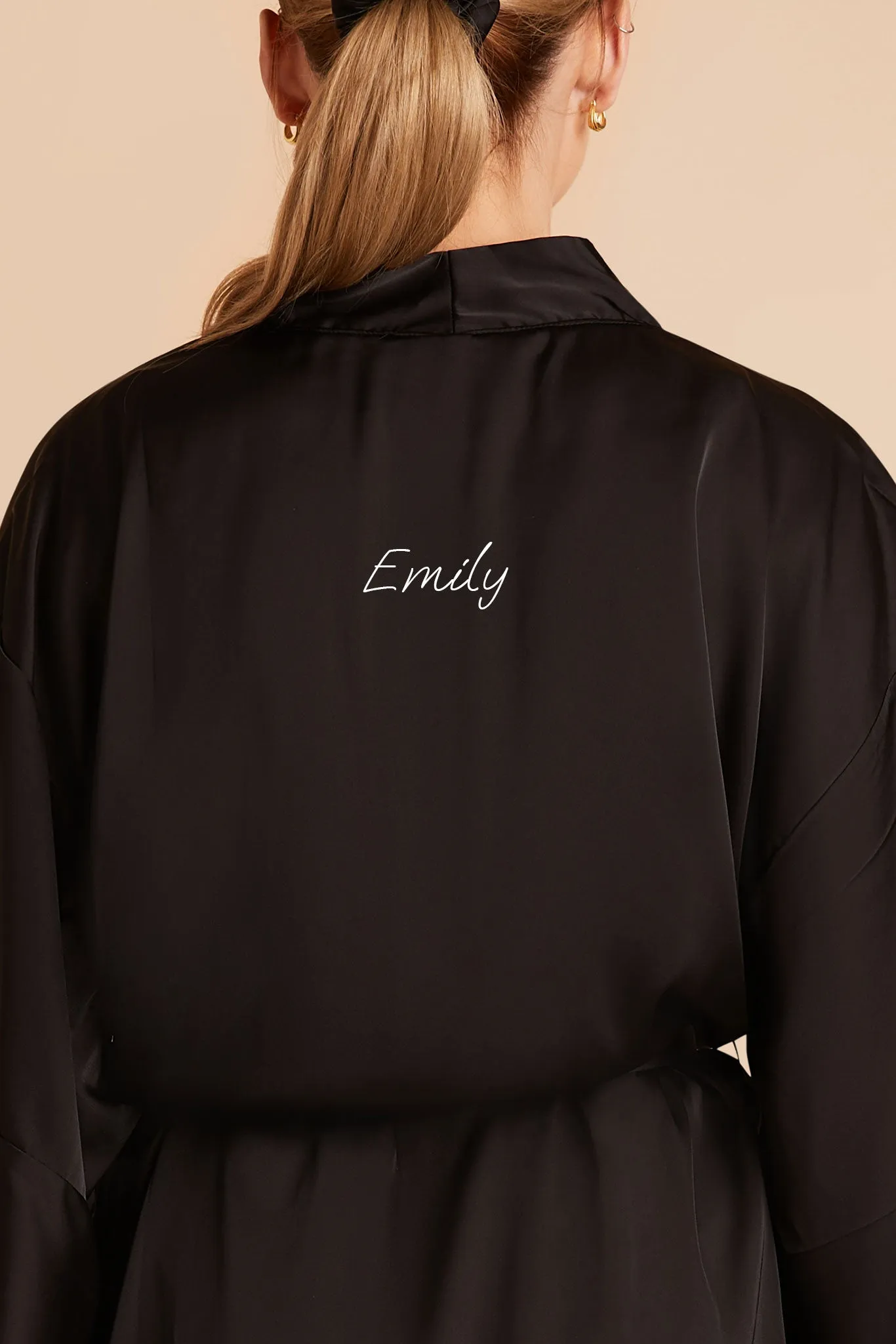 Kenny Matte Satin Robe - Black sold by Birdy Grey product image thumbnail 2