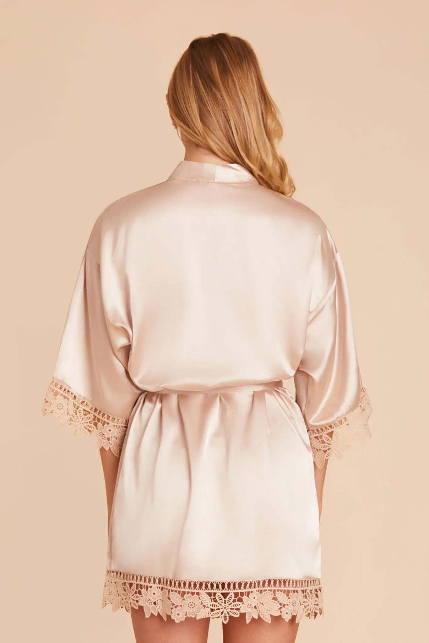 Claudine Shiny Satin Robe - Taupe sold by Birdy Grey product image thumbnail 3