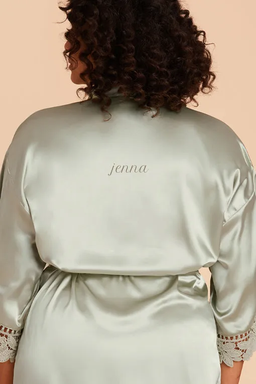 Claudine Shiny Satin Robe - Sage sold by Birdy Grey product image thumbnail 2