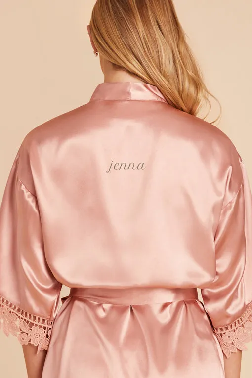 Claudine Shiny Satin Robe - Dusty Rose sold by Birdy Grey product image thumbnail 2