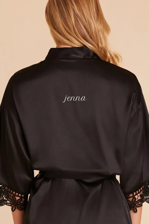 Claudine Shiny Satin Robe - Black sold by Birdy Grey product image thumbnail 2