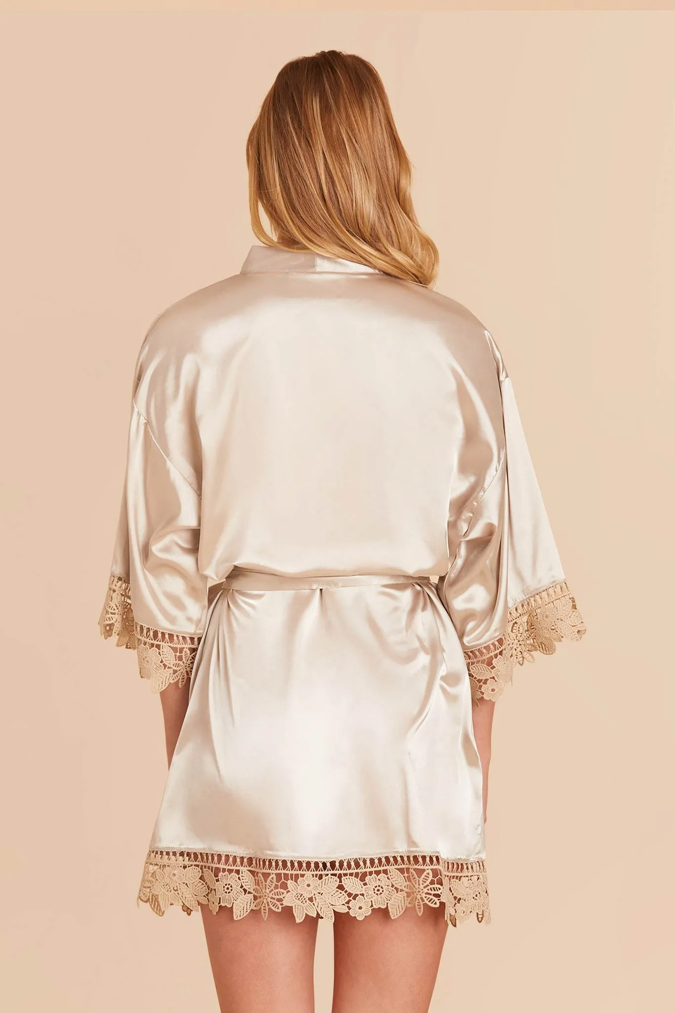 Claudine Shiny Satin Robe - Neutral Champagne sold by Birdy Grey product image thumbnail 5