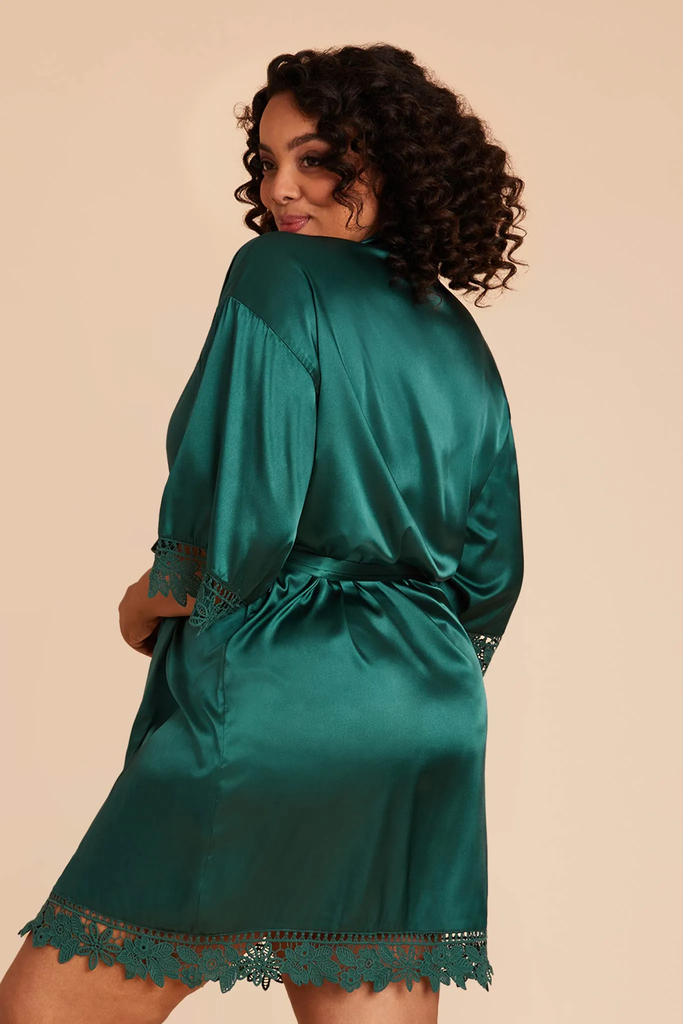 Claudine Shiny Satin Robe - Emerald sold by Birdy Grey product image thumbnail 5