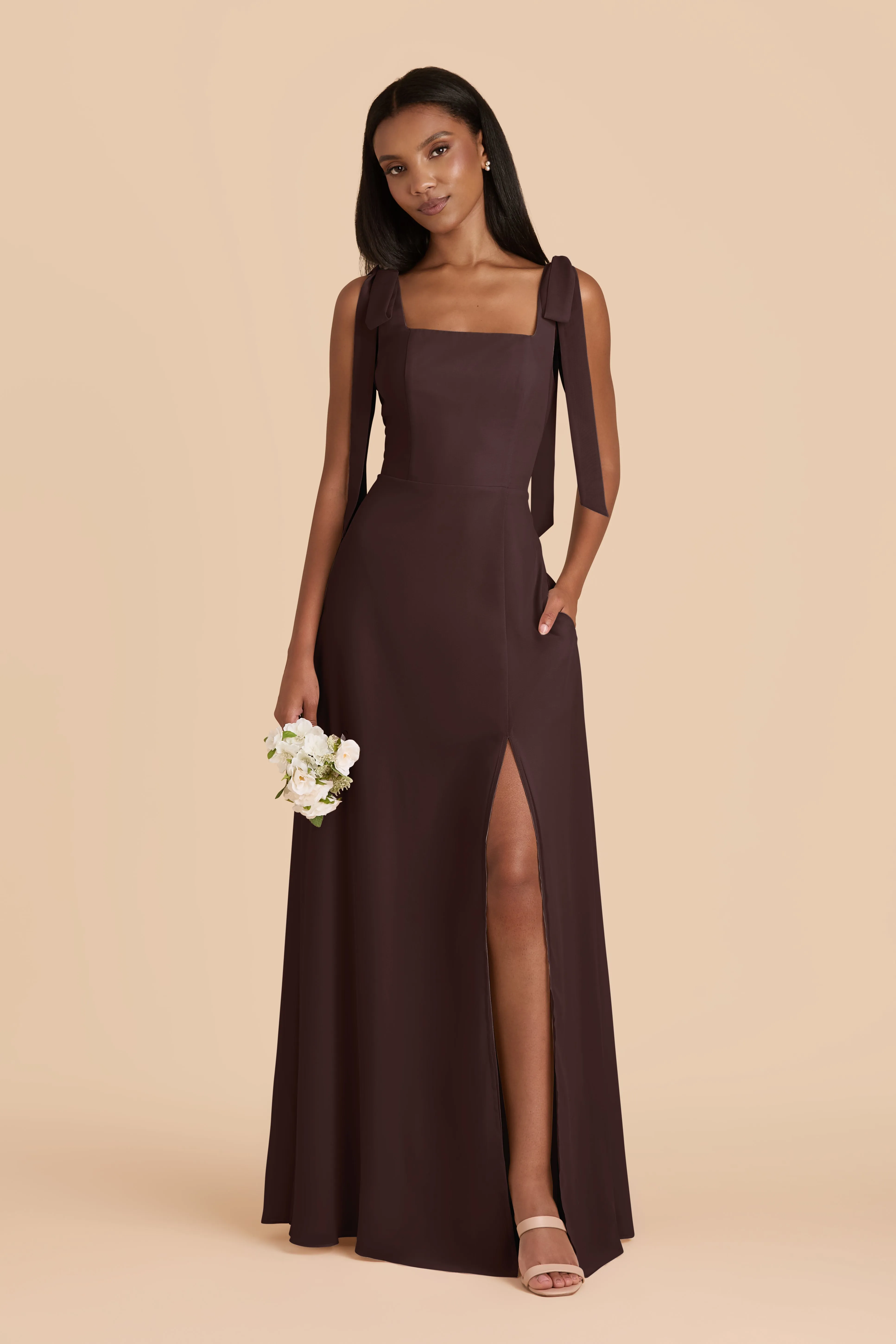 Alex Chiffon Dress - Espresso sold by Birdy Grey product image thumbnail 3