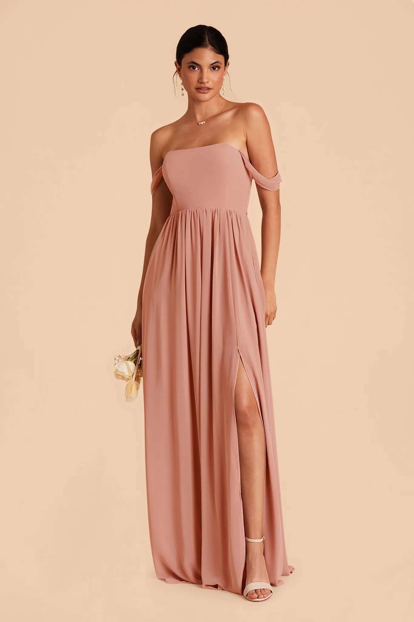 August Chiffon Dress - Dusty Rose sold by Birdy Grey