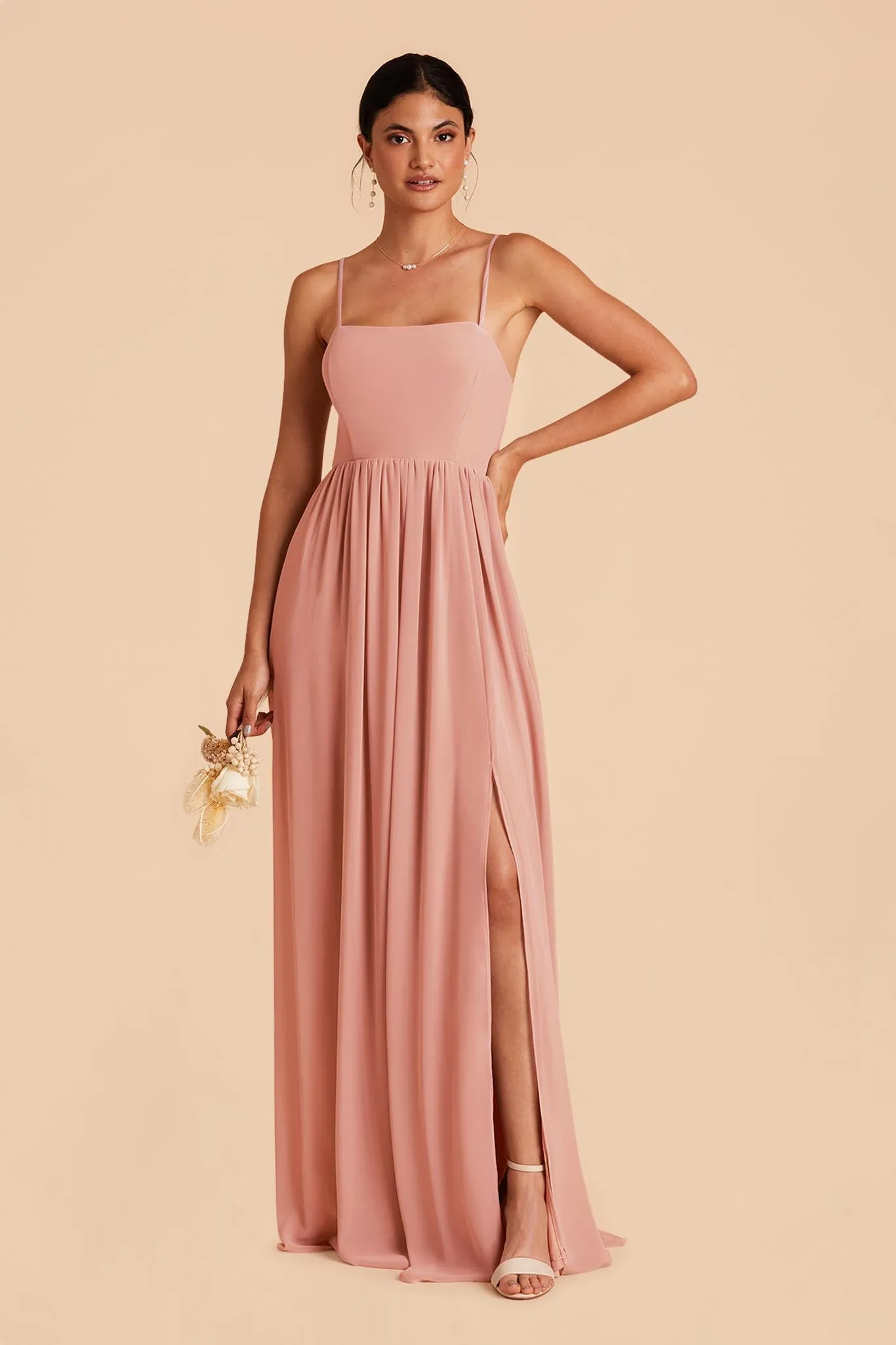 August Chiffon Dress - Dusty Rose sold by Birdy Grey product image thumbnail 4