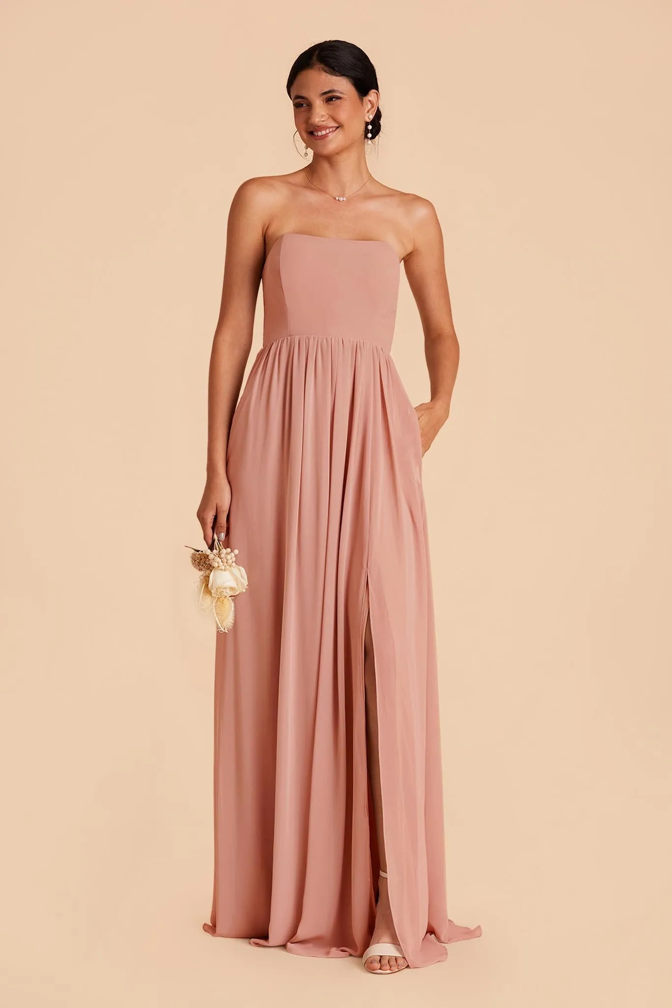 August Chiffon Dress - Dusty Rose sold by Birdy Grey product image thumbnail 3