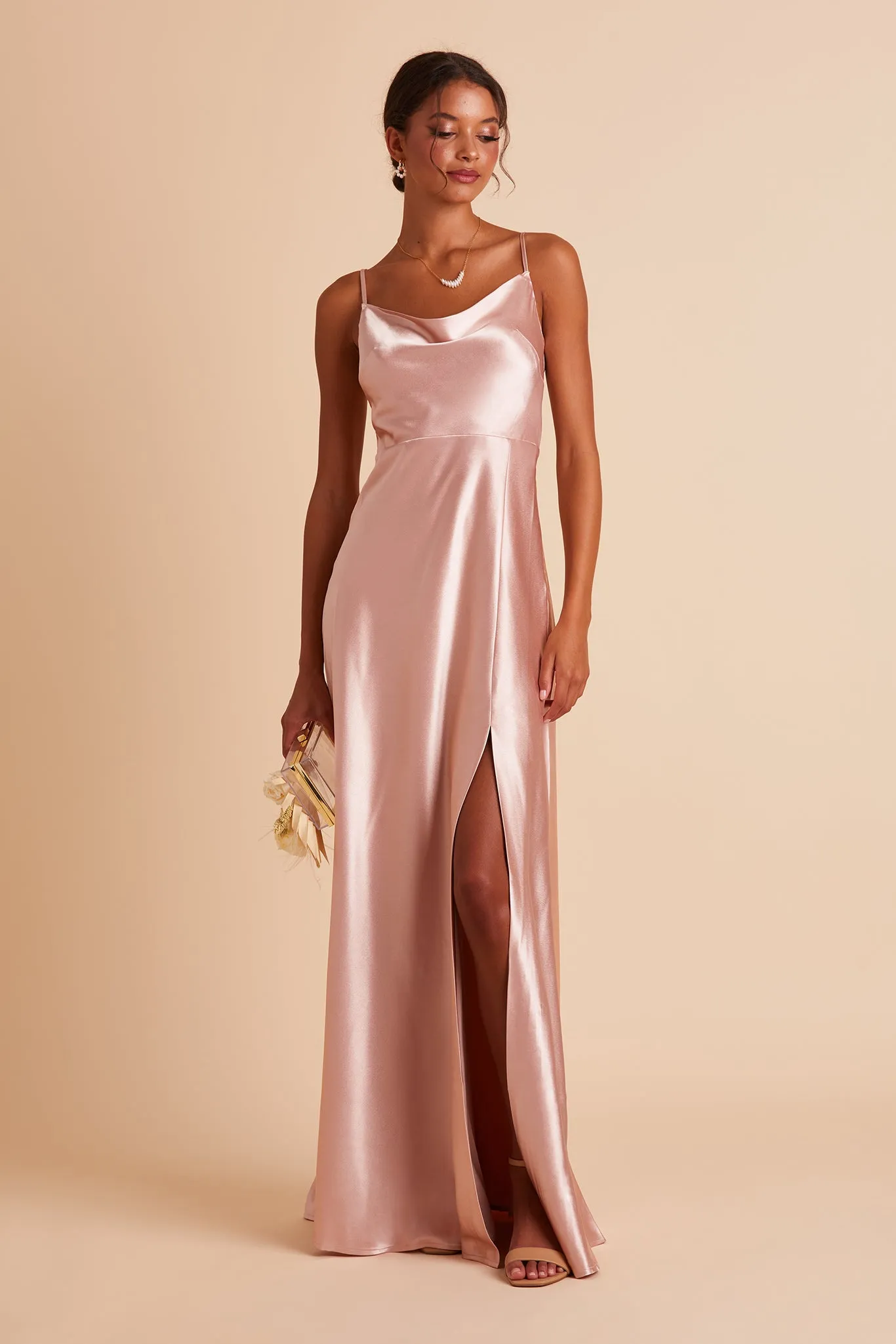 Lisa Shiny Satin Dress - Rose Gold sold by Birdy Grey product image thumbnail 4