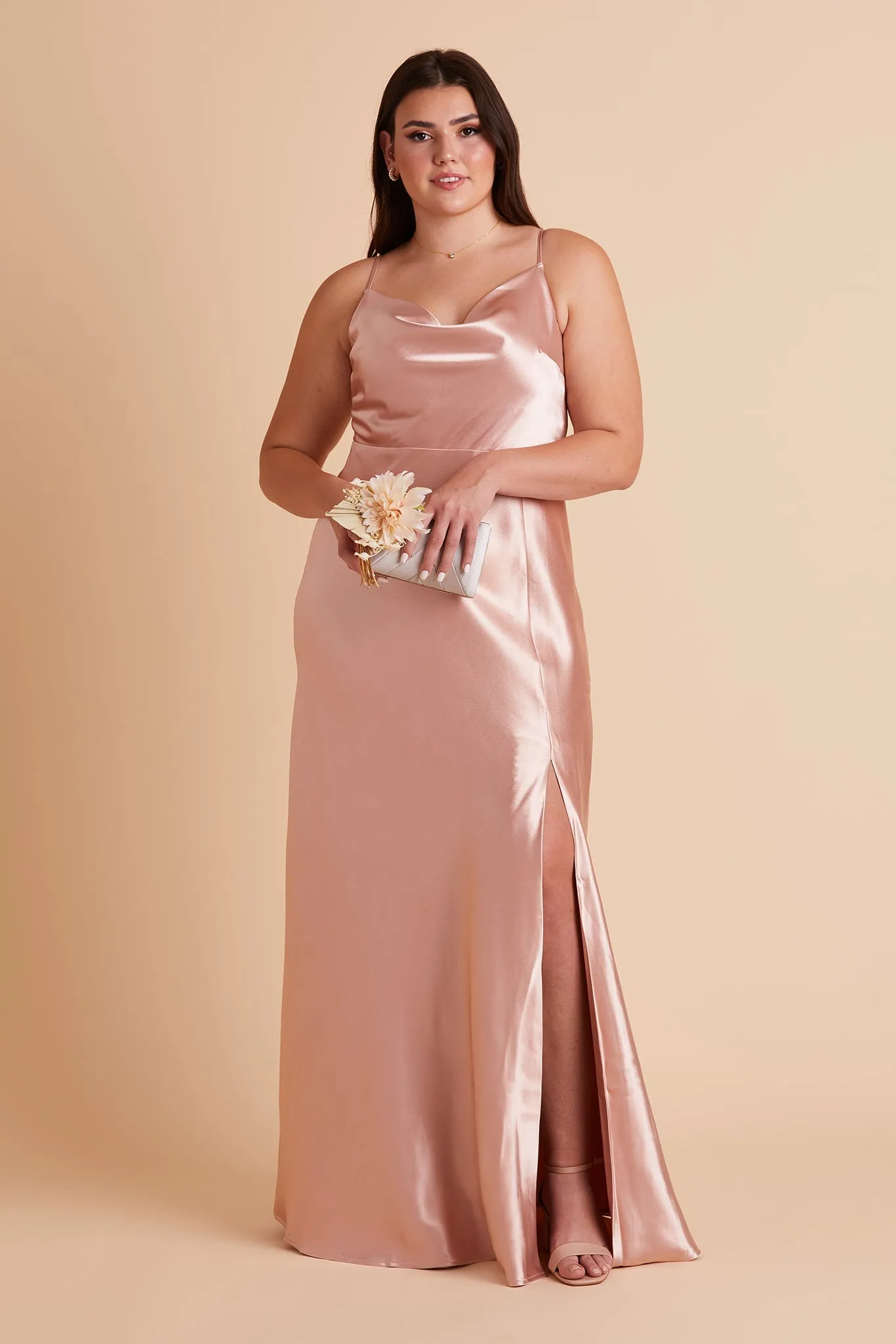 Lisa Shiny Satin Dress - Rose Gold sold by Birdy Grey product image thumbnail 2