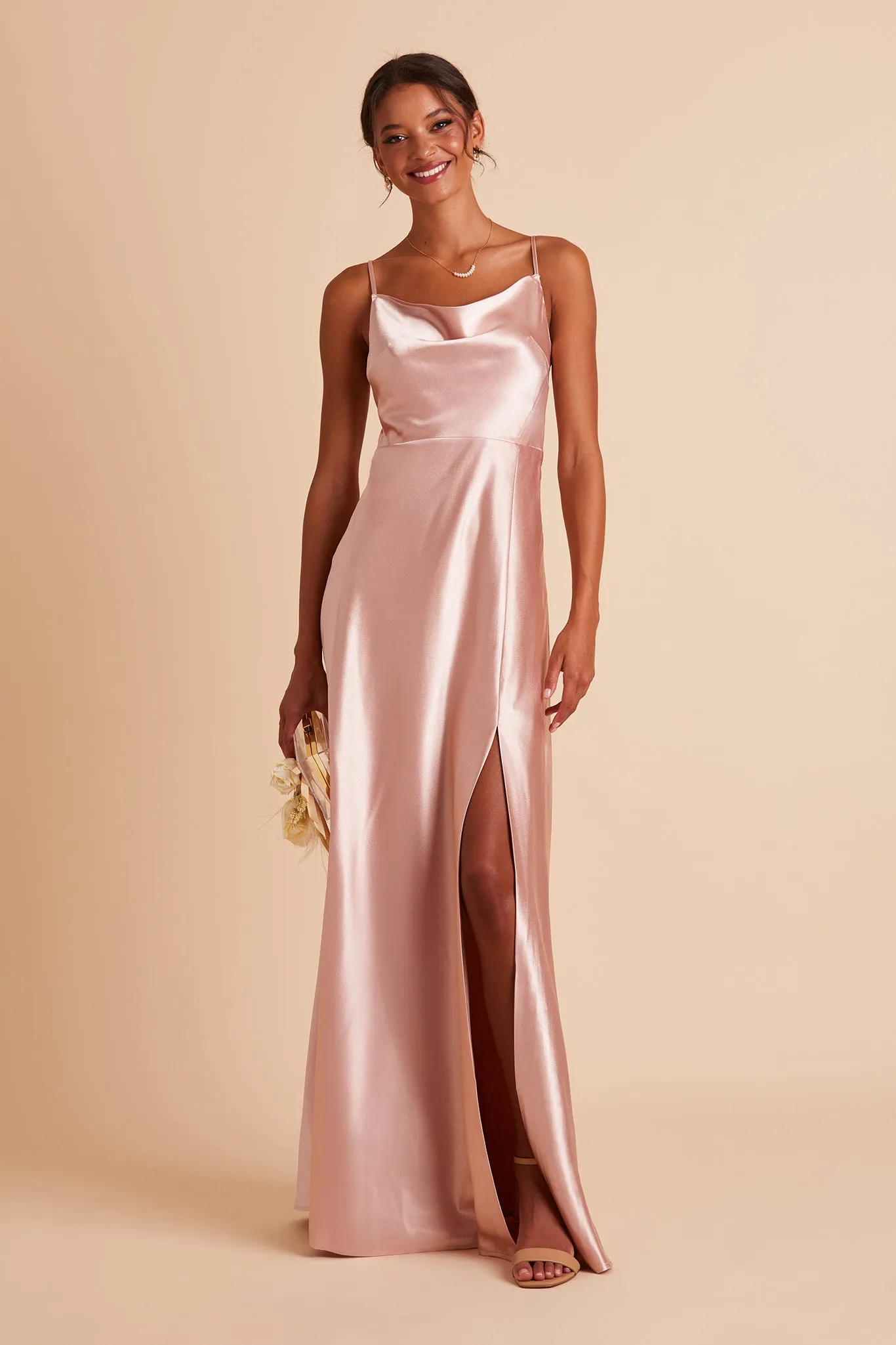 Lisa Shiny Satin Dress - Rose Gold sold by Birdy Grey product image thumbnail 5