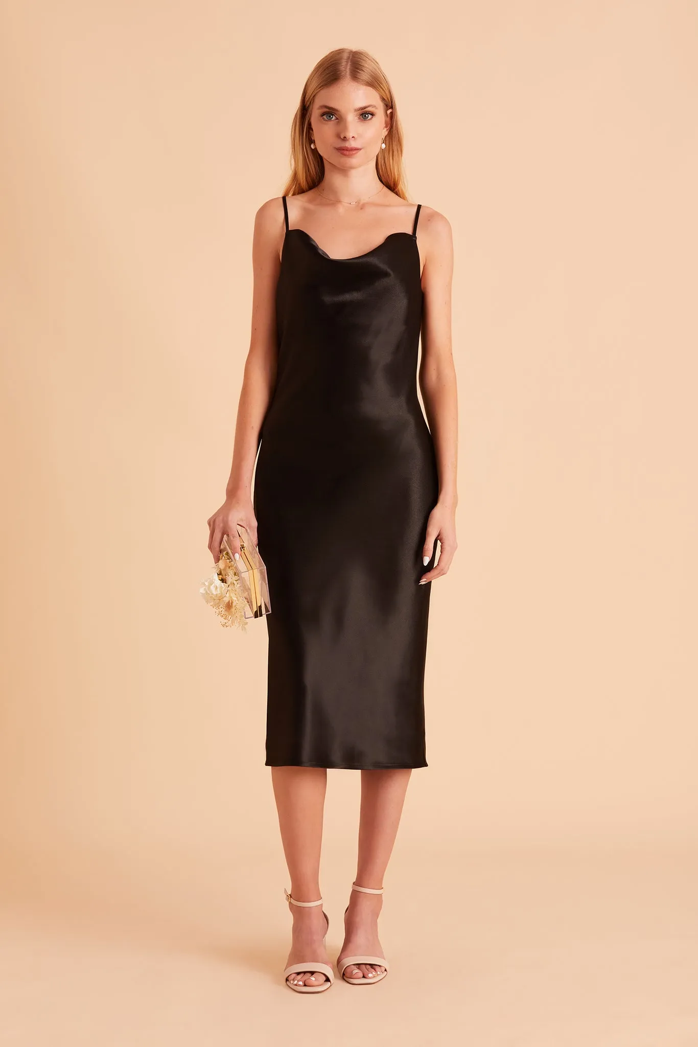 Liza Shiny Satin Dress - Black sold by Birdy Grey product image thumbnail 3