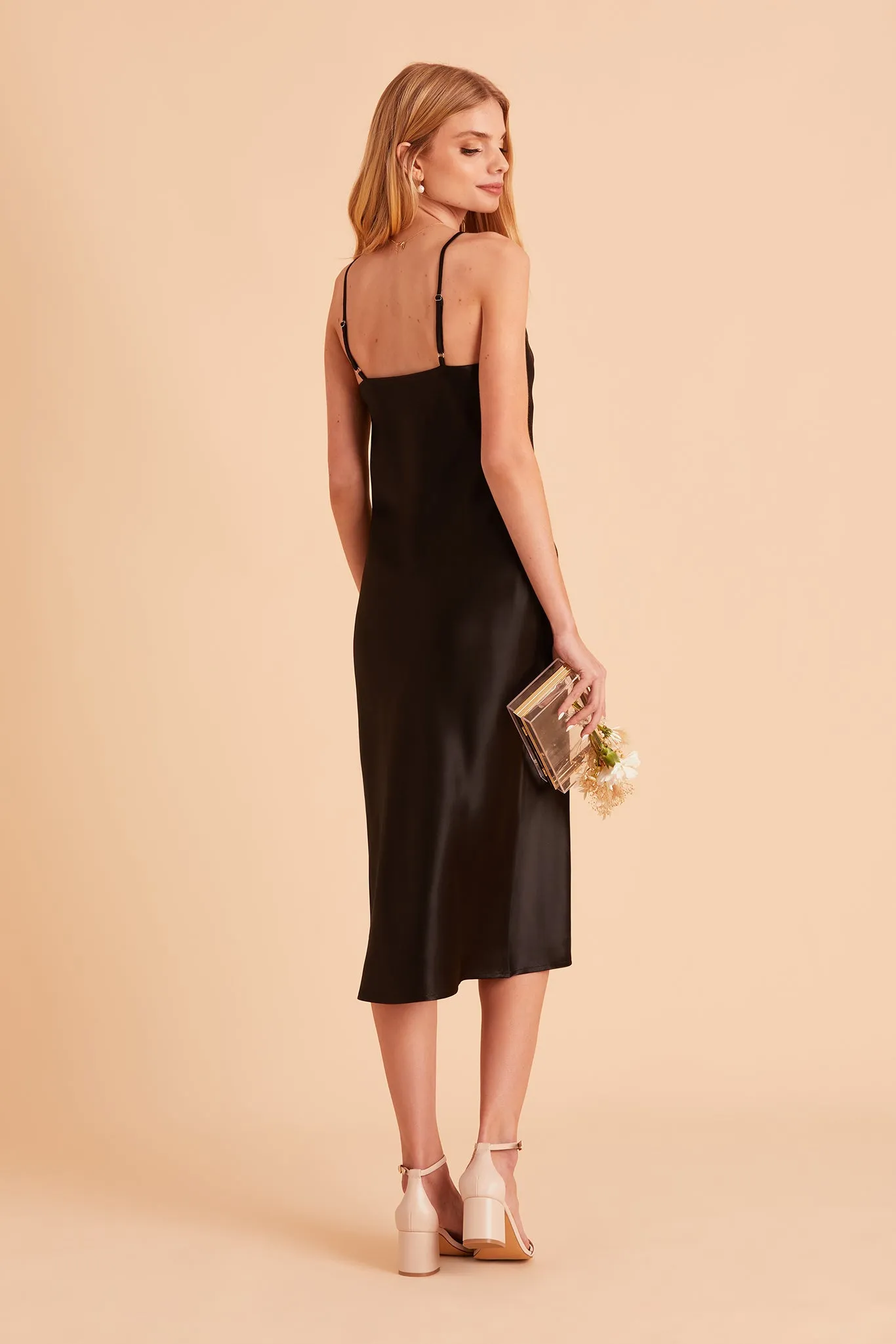 Liza Shiny Satin Dress - Black sold by Birdy Grey product image thumbnail 5