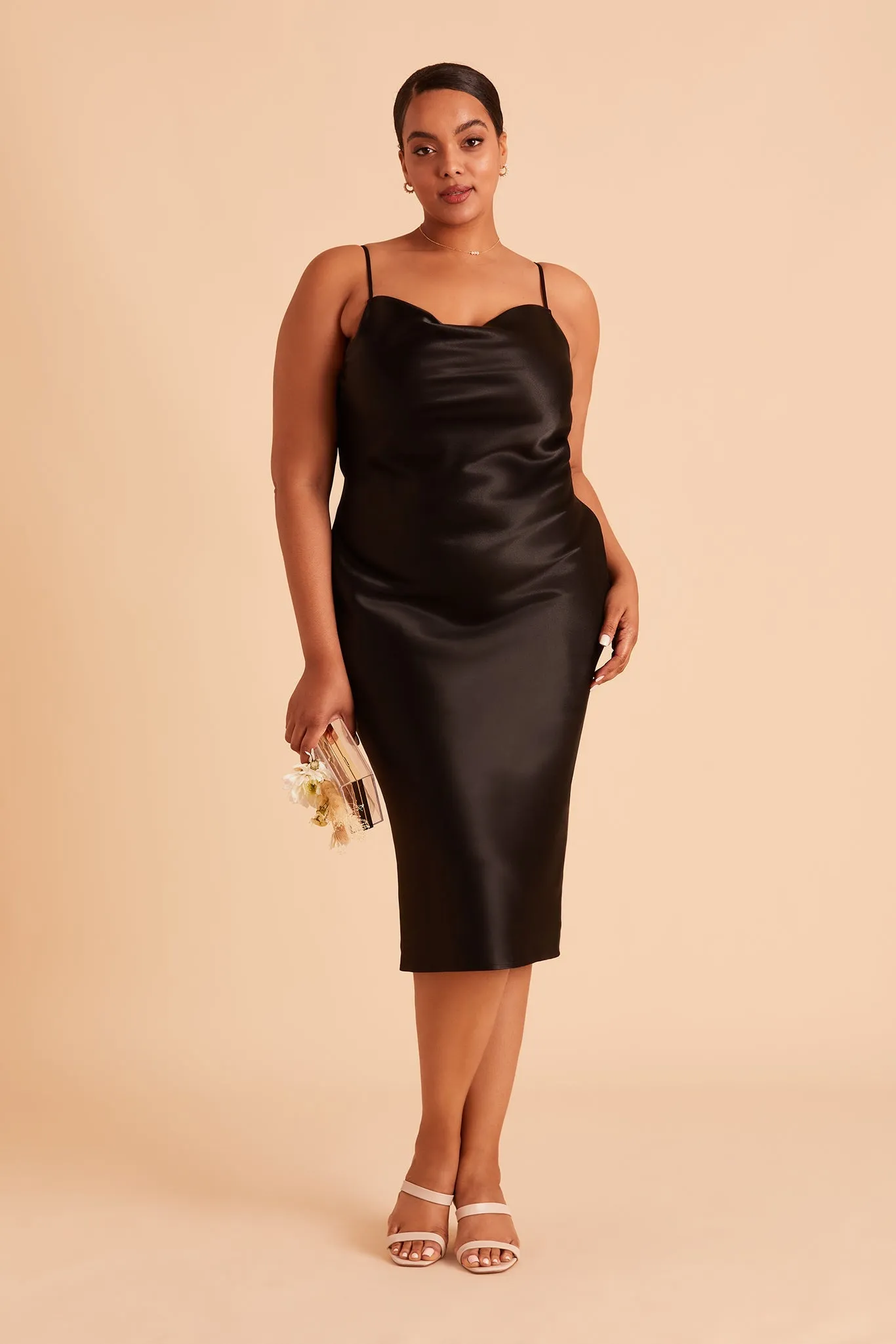 Liza Shiny Satin Dress - Black sold by Birdy Grey product image thumbnail 2