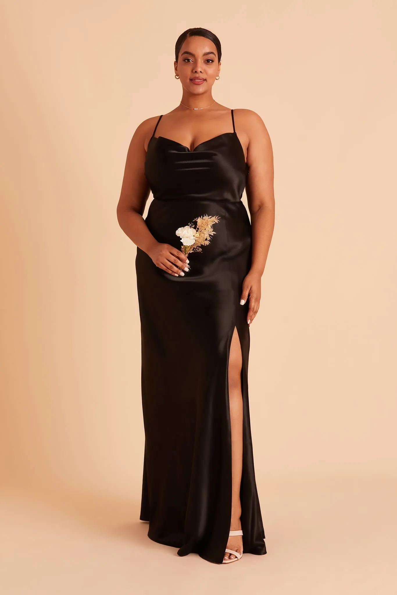 Lisa Shiny Satin Dress - Black sold by Birdy Grey product image thumbnail 2