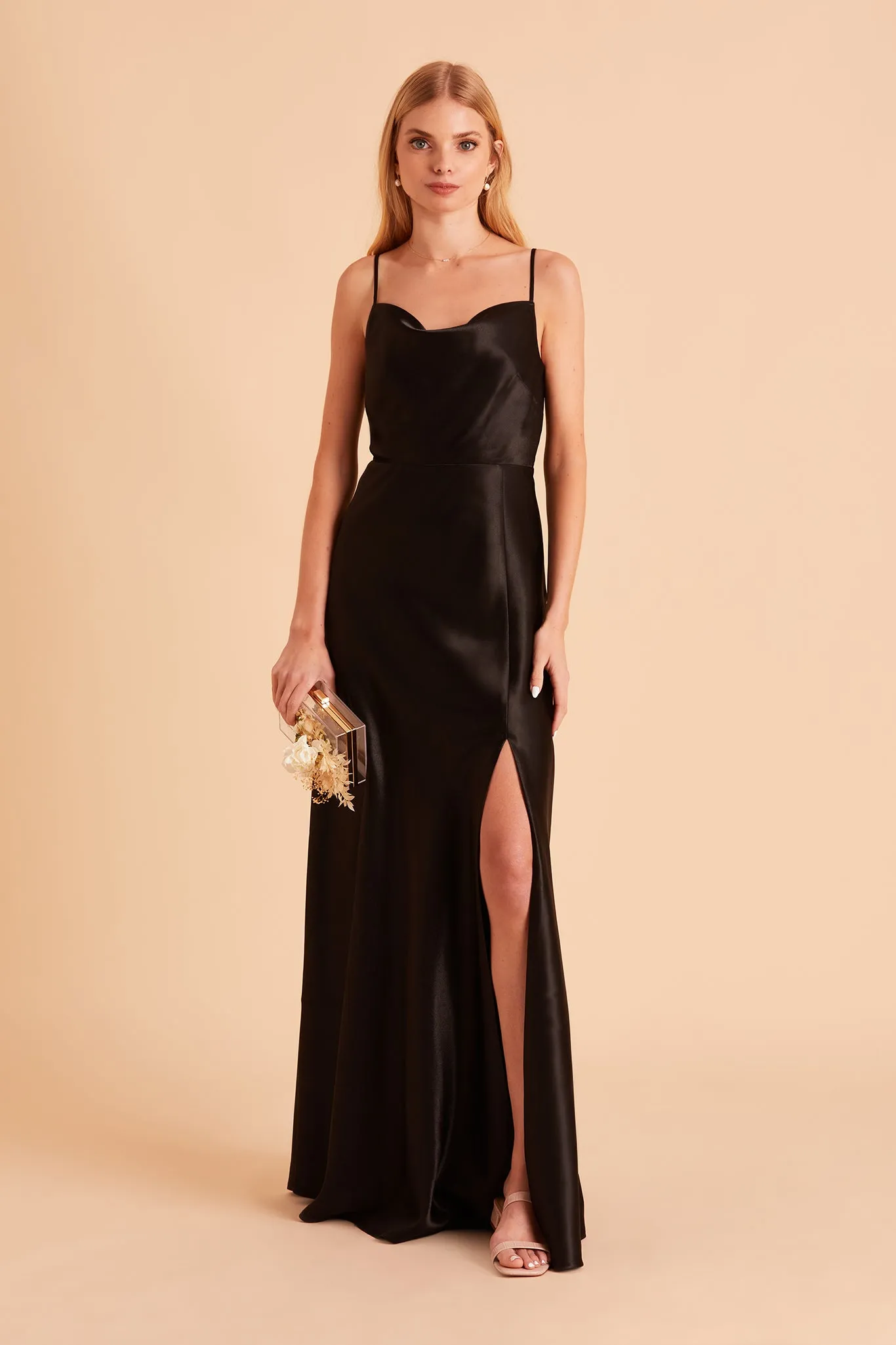 Lisa Shiny Satin Dress - Black sold by Birdy Grey product image thumbnail 4