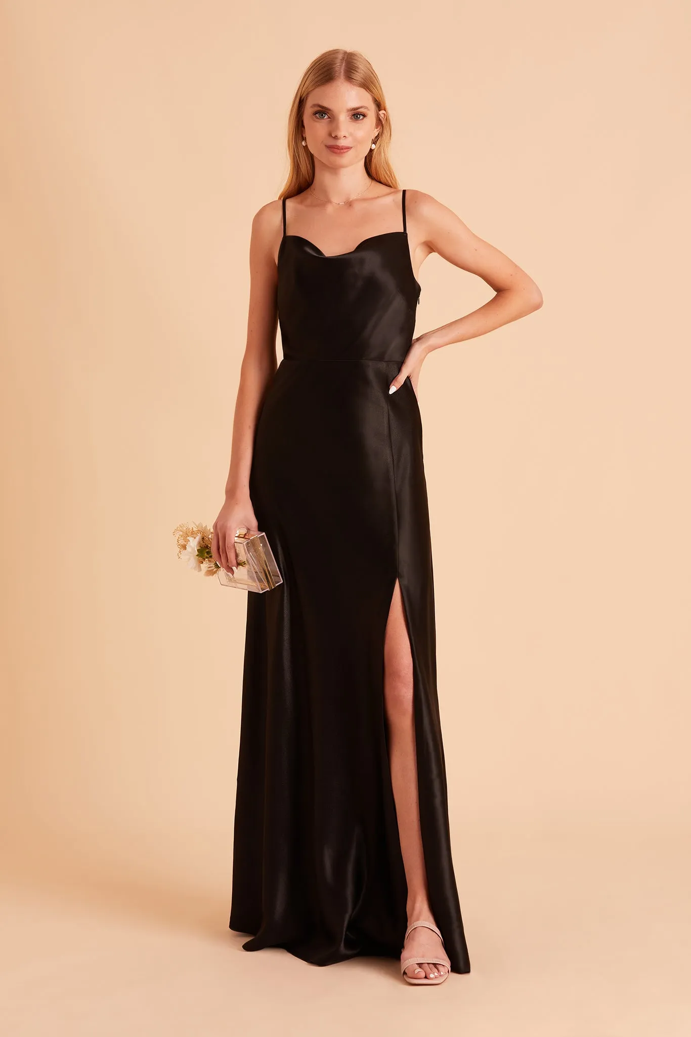 Lisa Shiny Satin Dress - Black sold by Birdy Grey product image thumbnail 3