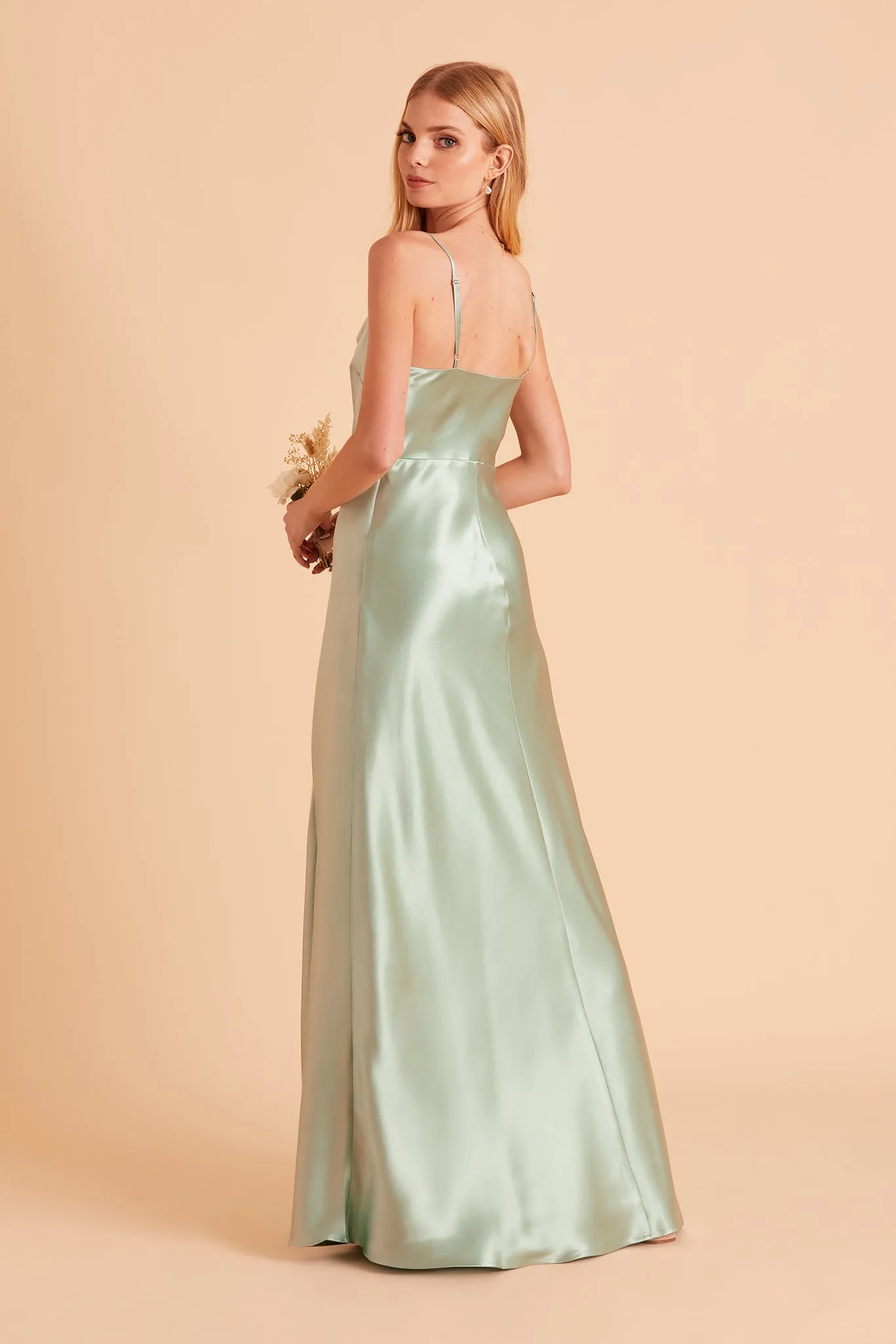 Lisa Shiny Satin Dress - Sage sold by Birdy Grey product image thumbnail 3