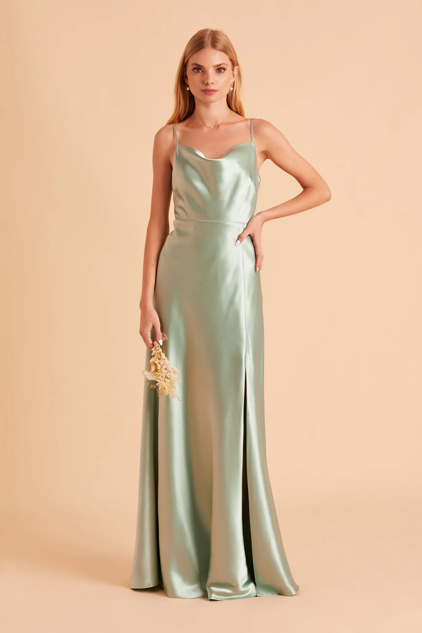 Lisa Shiny Satin Dress - Sage sold by Birdy Grey product image thumbnail 5