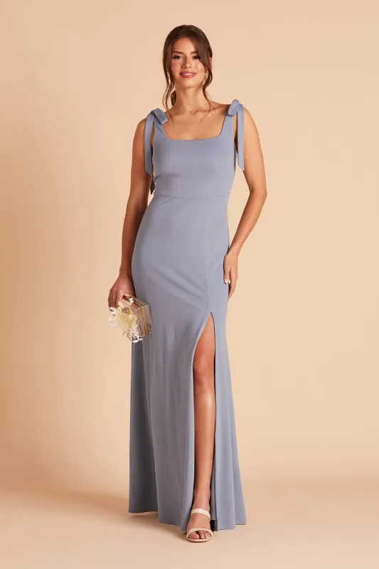 Alex Crepe Dress - Dusty Blue sold by Birdy Grey