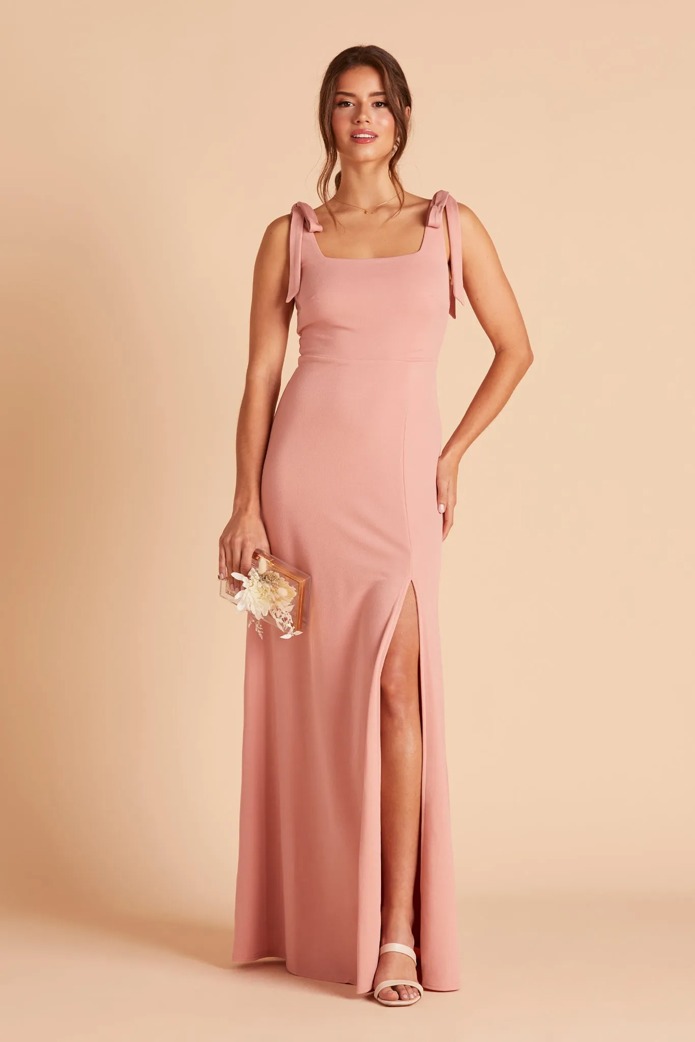 Alex Crepe Dress - Dusty Rose sold by Birdy Grey