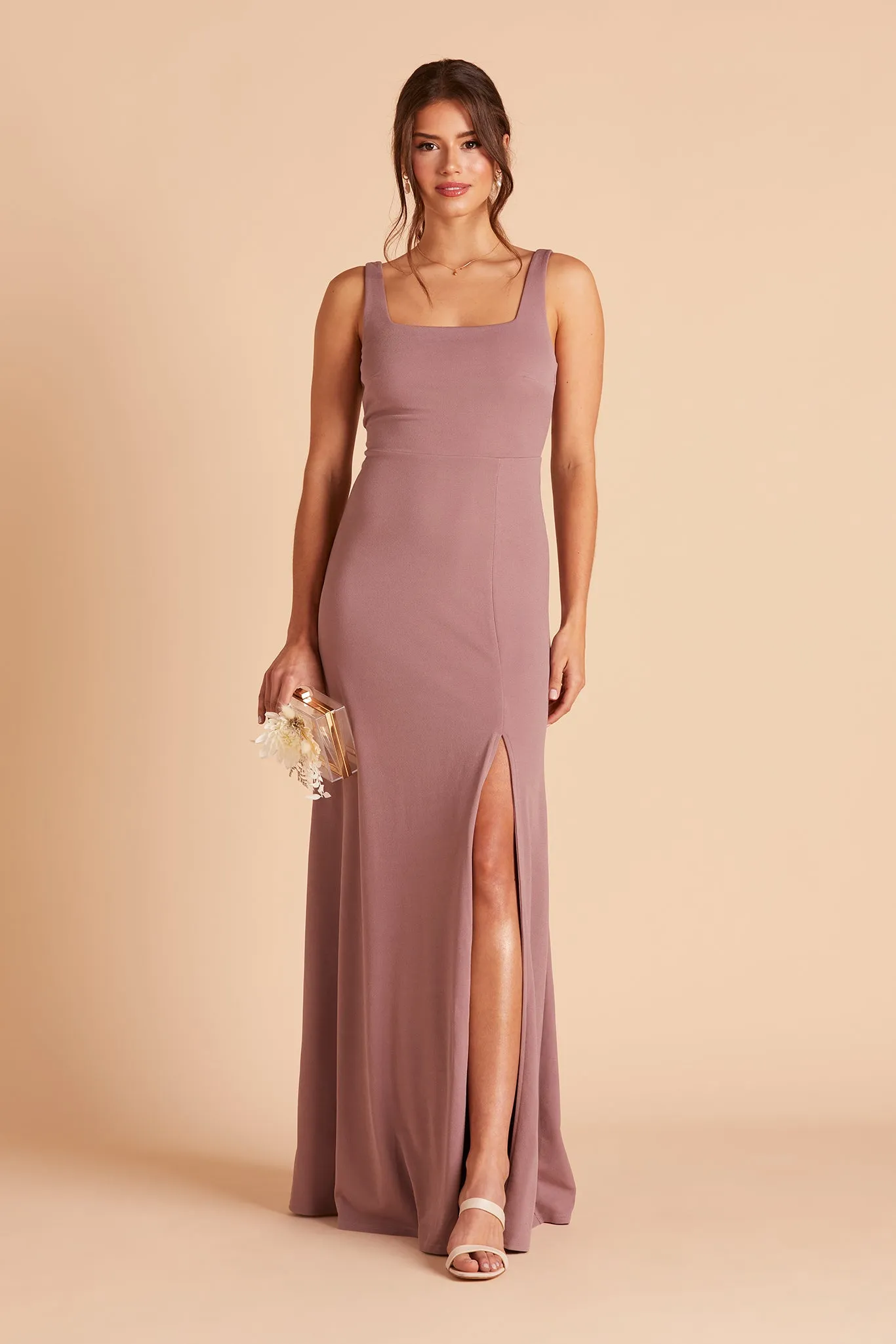 Alex Crepe Dress - Dark Mauve sold by Birdy Grey product image thumbnail 3