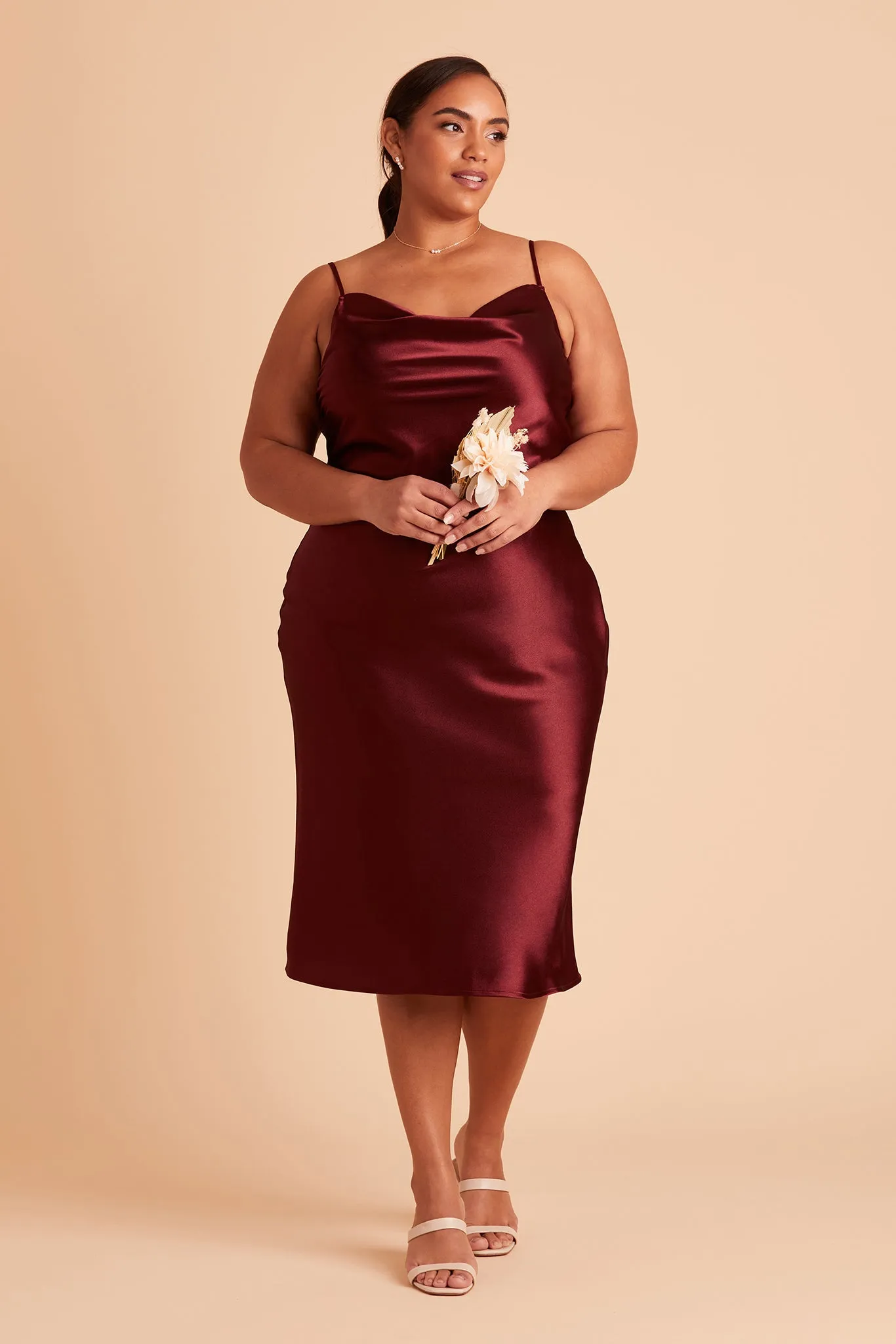 Liza Shiny Satin Dress - Cabernet sold by Birdy Grey product image thumbnail 2