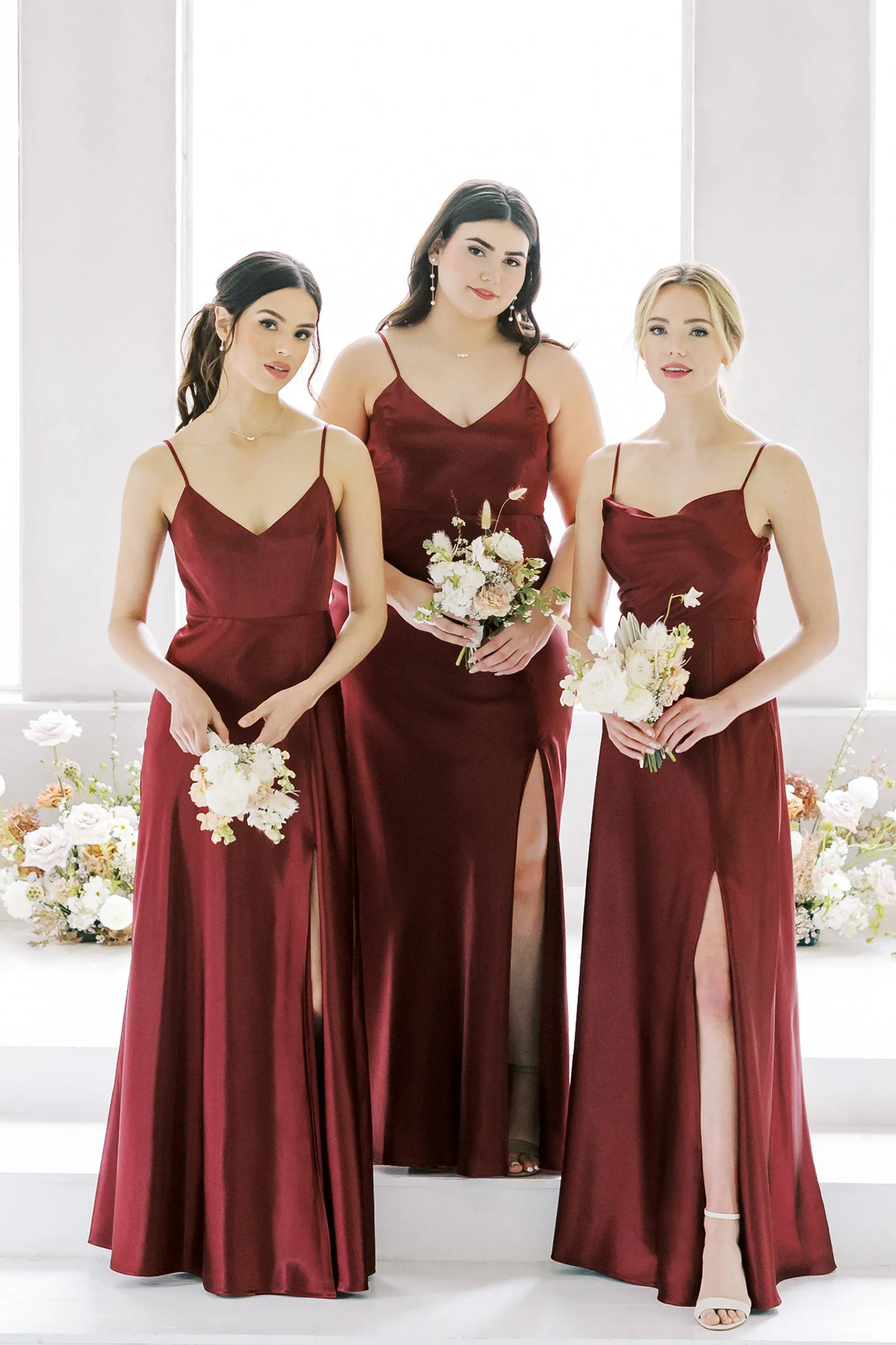 Lisa Shiny Satin Dress - Cabernet sold by Birdy Grey product image thumbnail 2