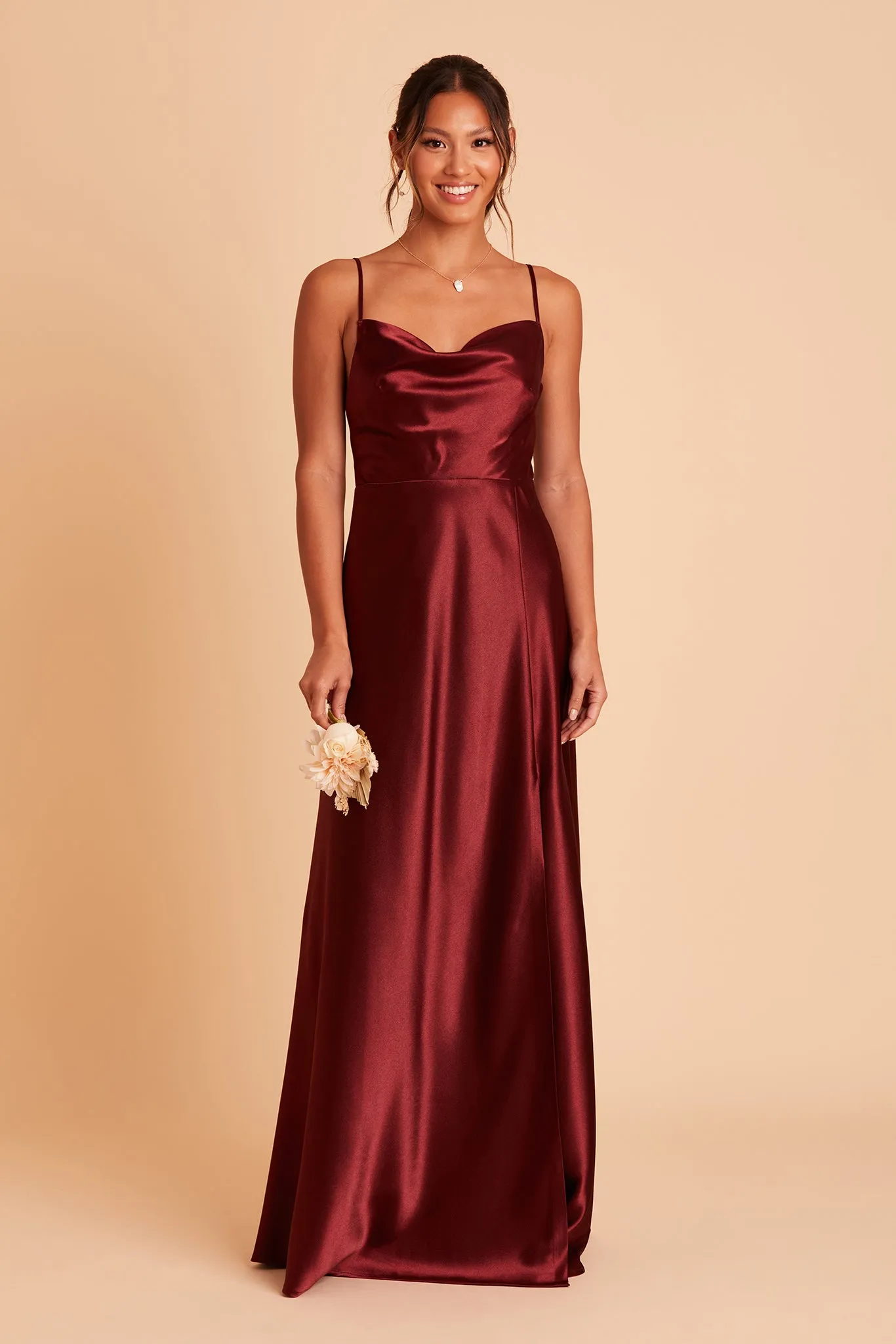 Lisa Shiny Satin Dress - Cabernet sold by Birdy Grey product image thumbnail 4