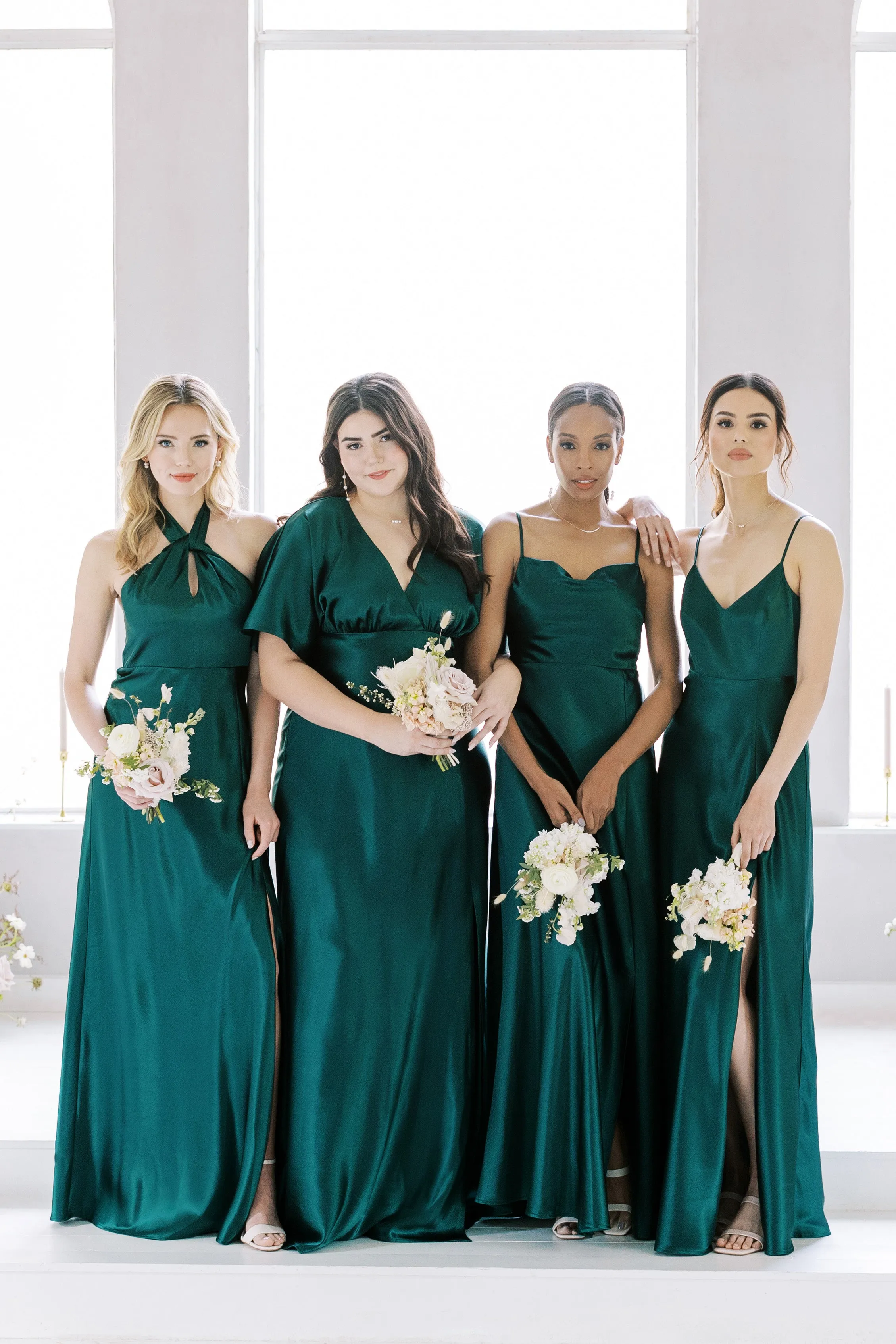 Lisa Shiny Satin Dress - Emerald sold by Birdy Grey product image thumbnail 2