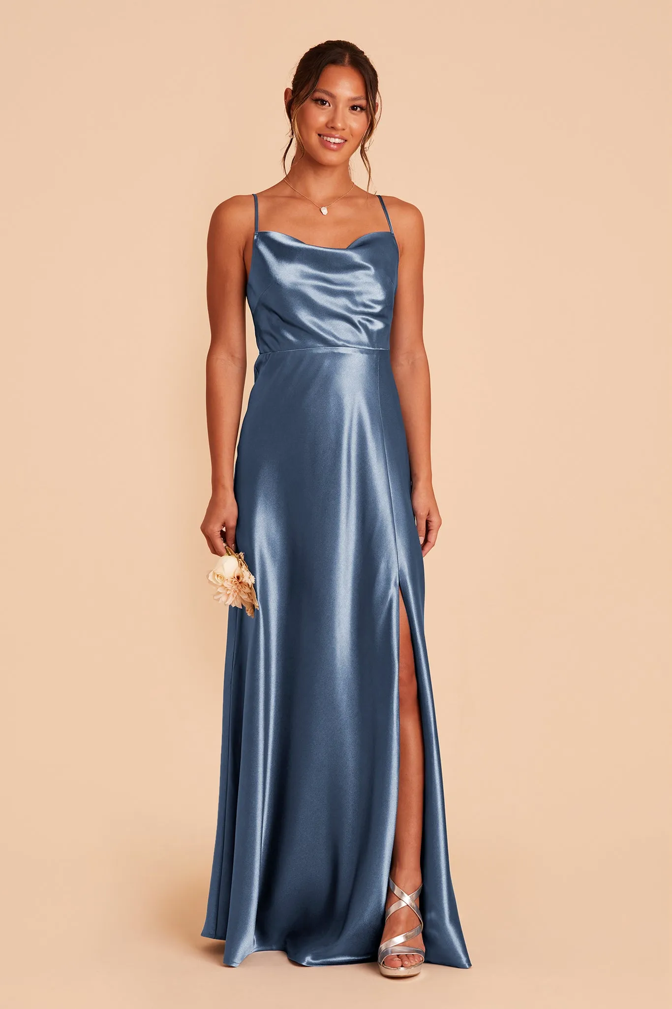 Lisa Shiny Satin Dress - Twilight sold by Birdy Grey product image thumbnail 4