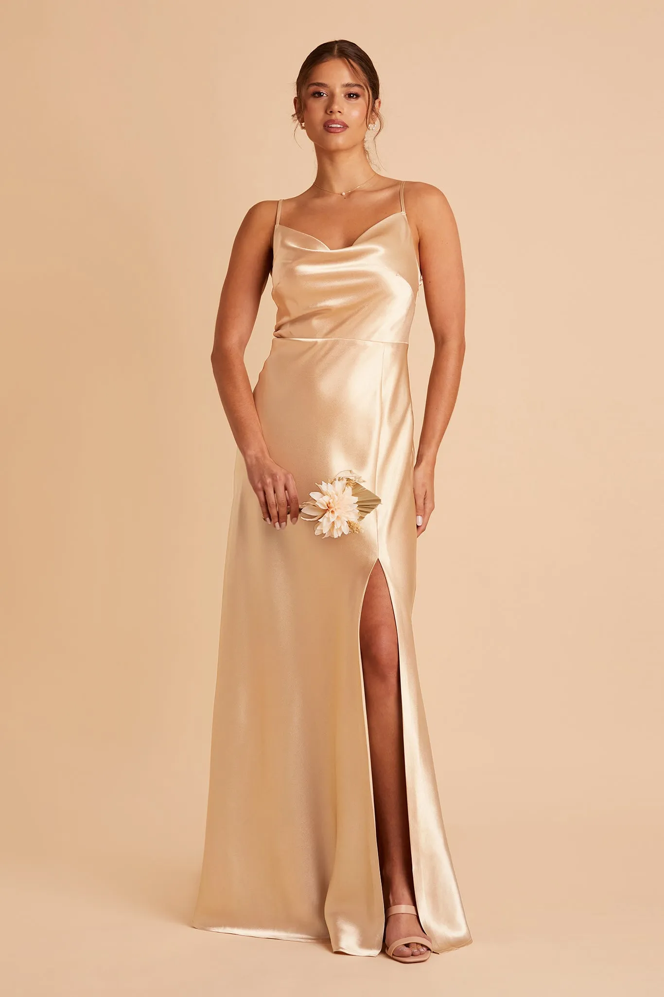 Lisa Shiny Satin Dress - Gold sold by Birdy Grey product image thumbnail 4