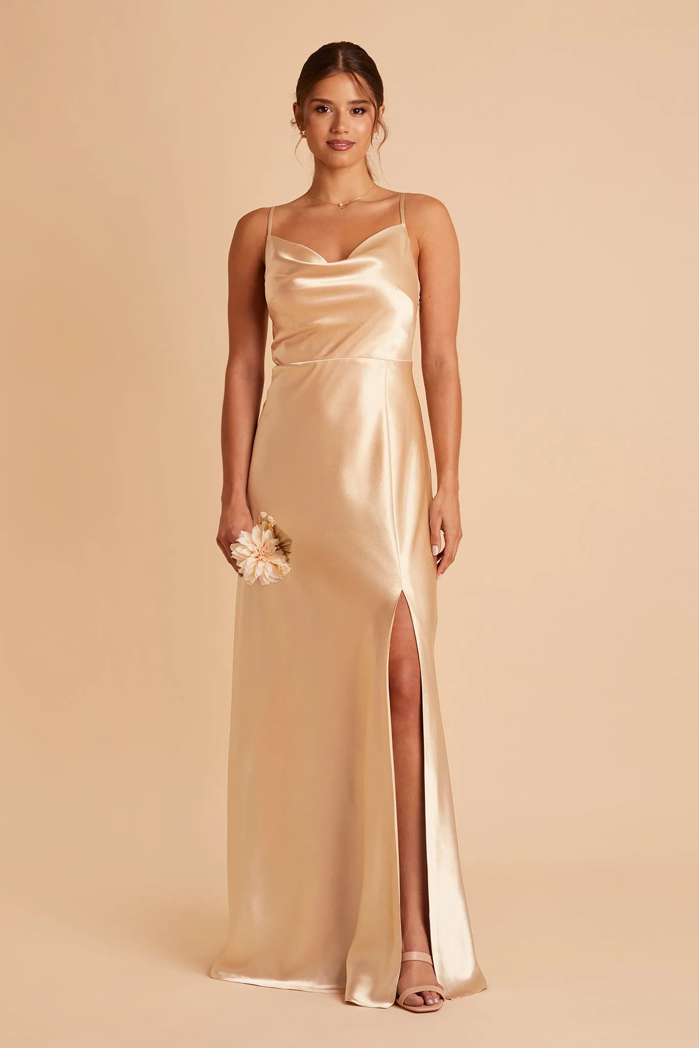 Lisa Shiny Satin Dress - Gold sold by Birdy Grey product image thumbnail 3