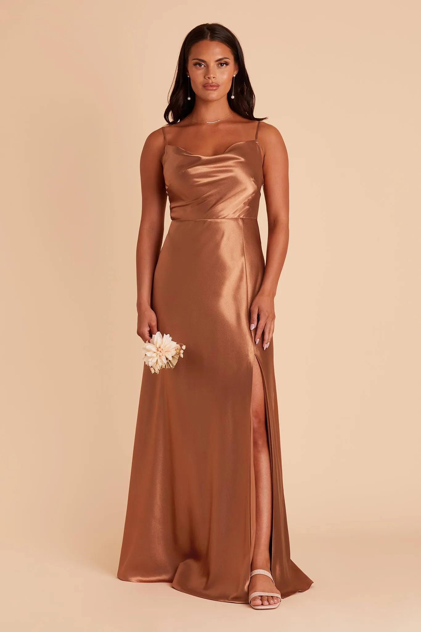 Lisa Shiny Satin Dress - Rust sold by Birdy Grey product image thumbnail 4