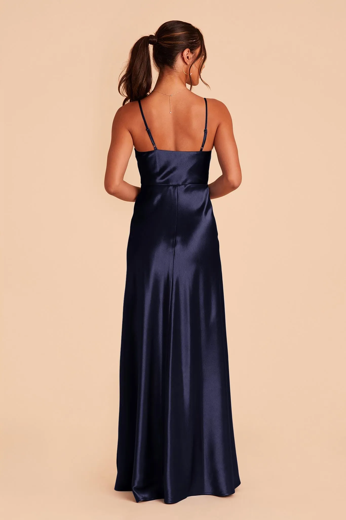 Lisa Shiny Satin Dress - Navy sold by Birdy Grey product image thumbnail 5