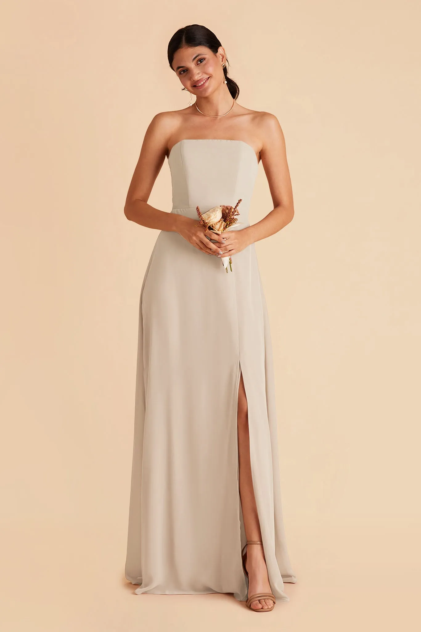 Chris Chiffon Dress - Neutral Champagne sold by Birdy Grey product image thumbnail 3