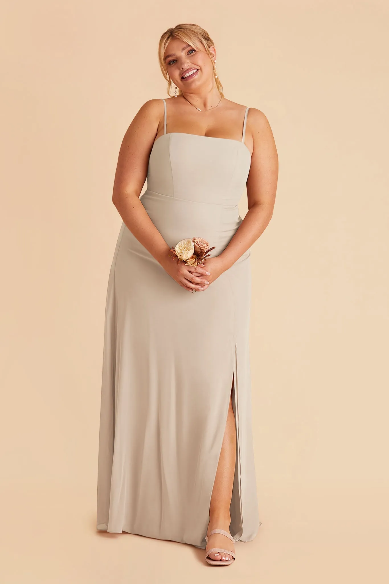 Chris Chiffon Dress - Neutral Champagne sold by Birdy Grey product image thumbnail 2