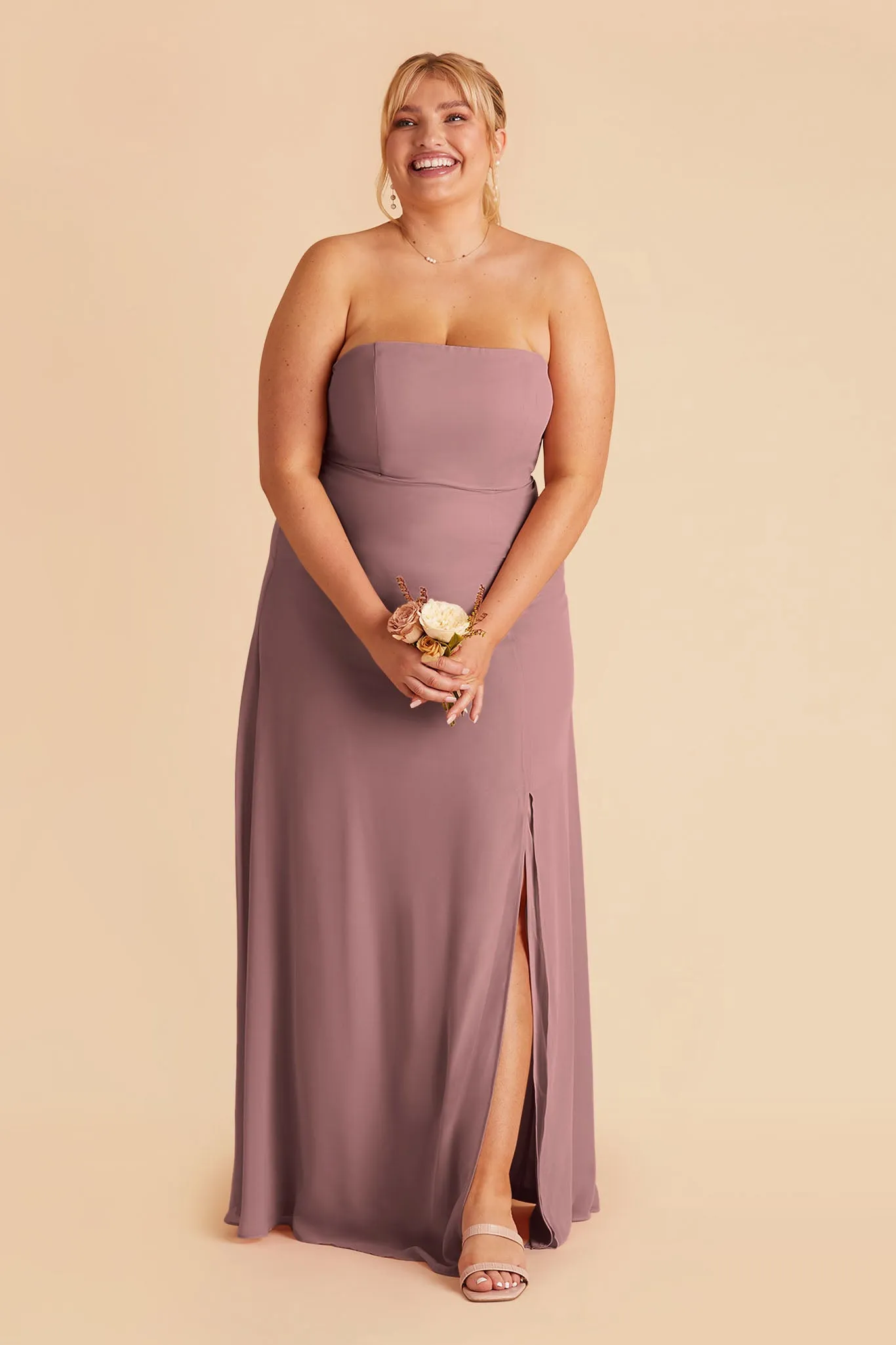 Chris Chiffon Dress - Dark Mauve sold by Birdy Grey product image thumbnail 2