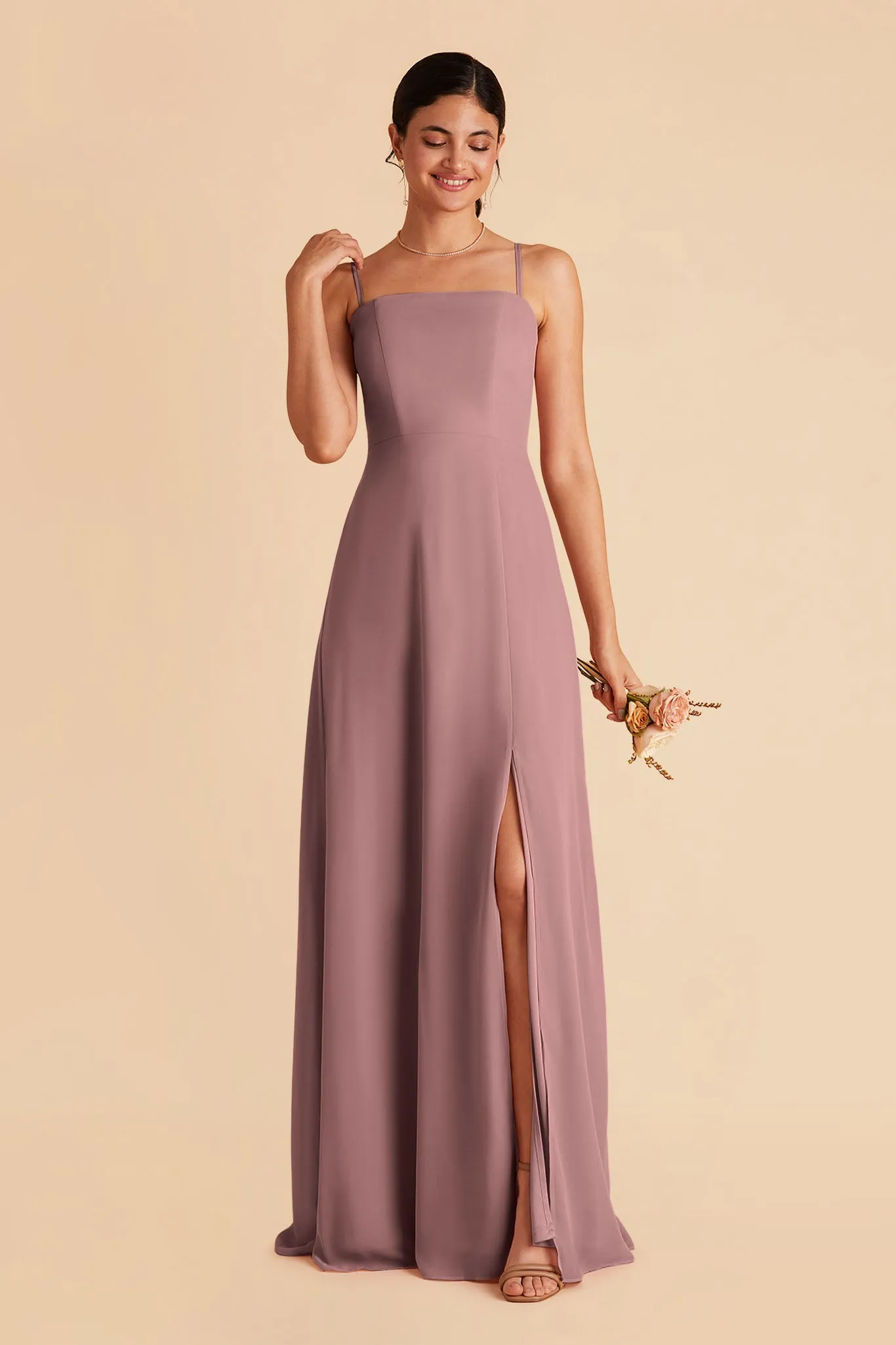 Chris Chiffon Dress - Dark Mauve sold by Birdy Grey