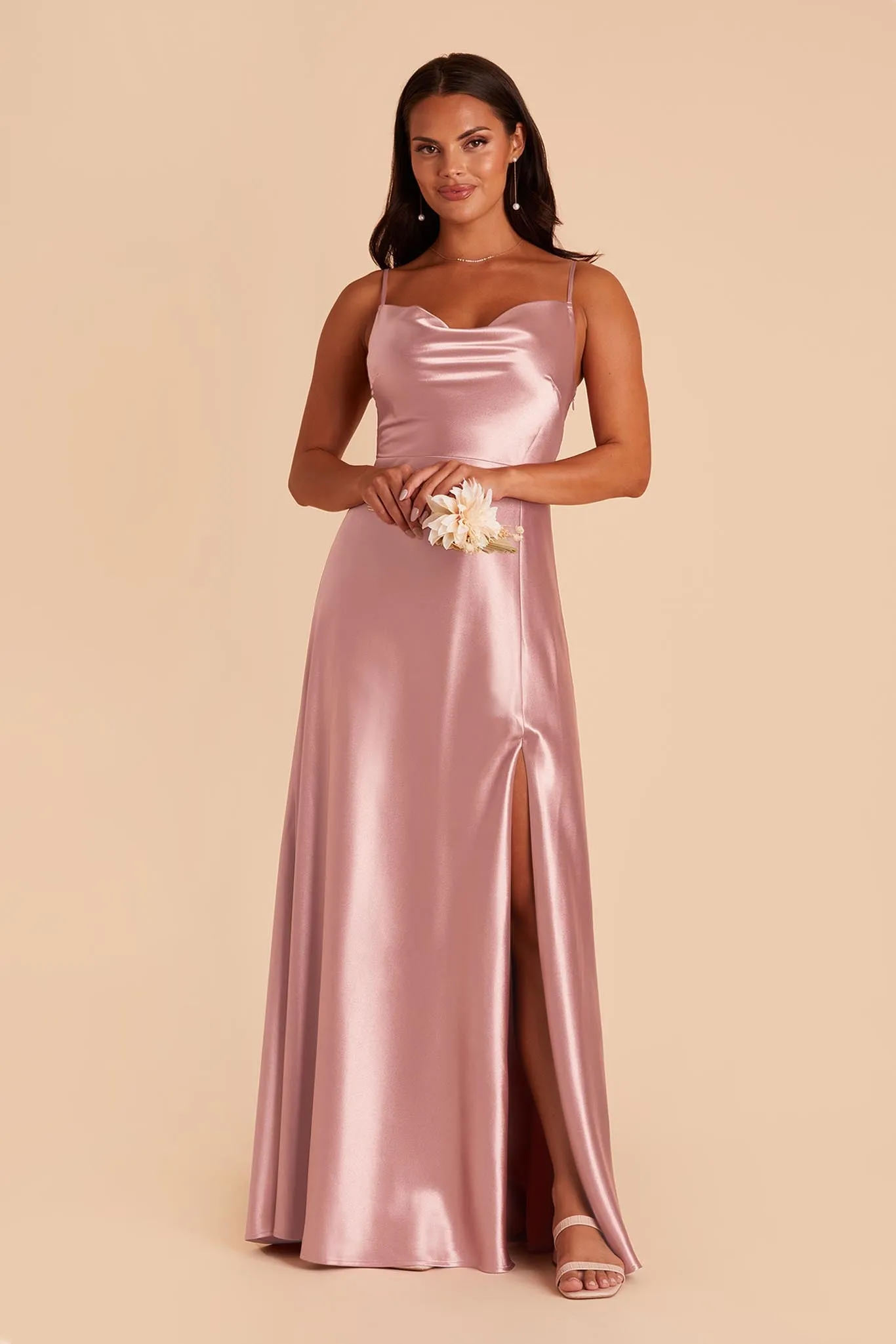 Lisa Shiny Satin Dress - English Rose sold by Birdy Grey product image thumbnail 4