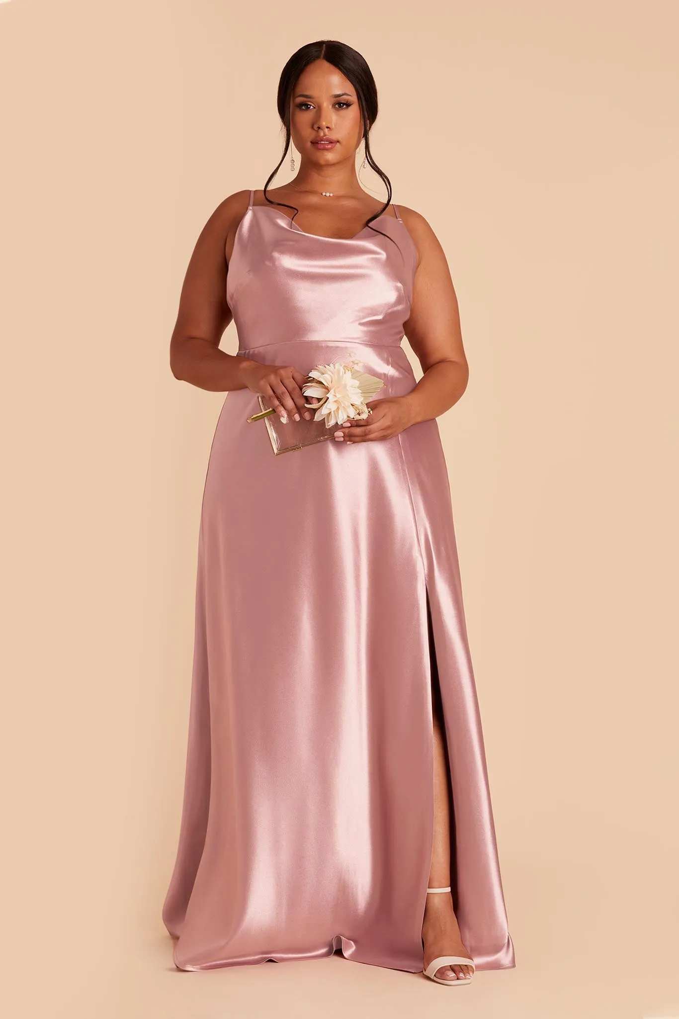 Lisa Shiny Satin Dress - English Rose sold by Birdy Grey product image thumbnail 2
