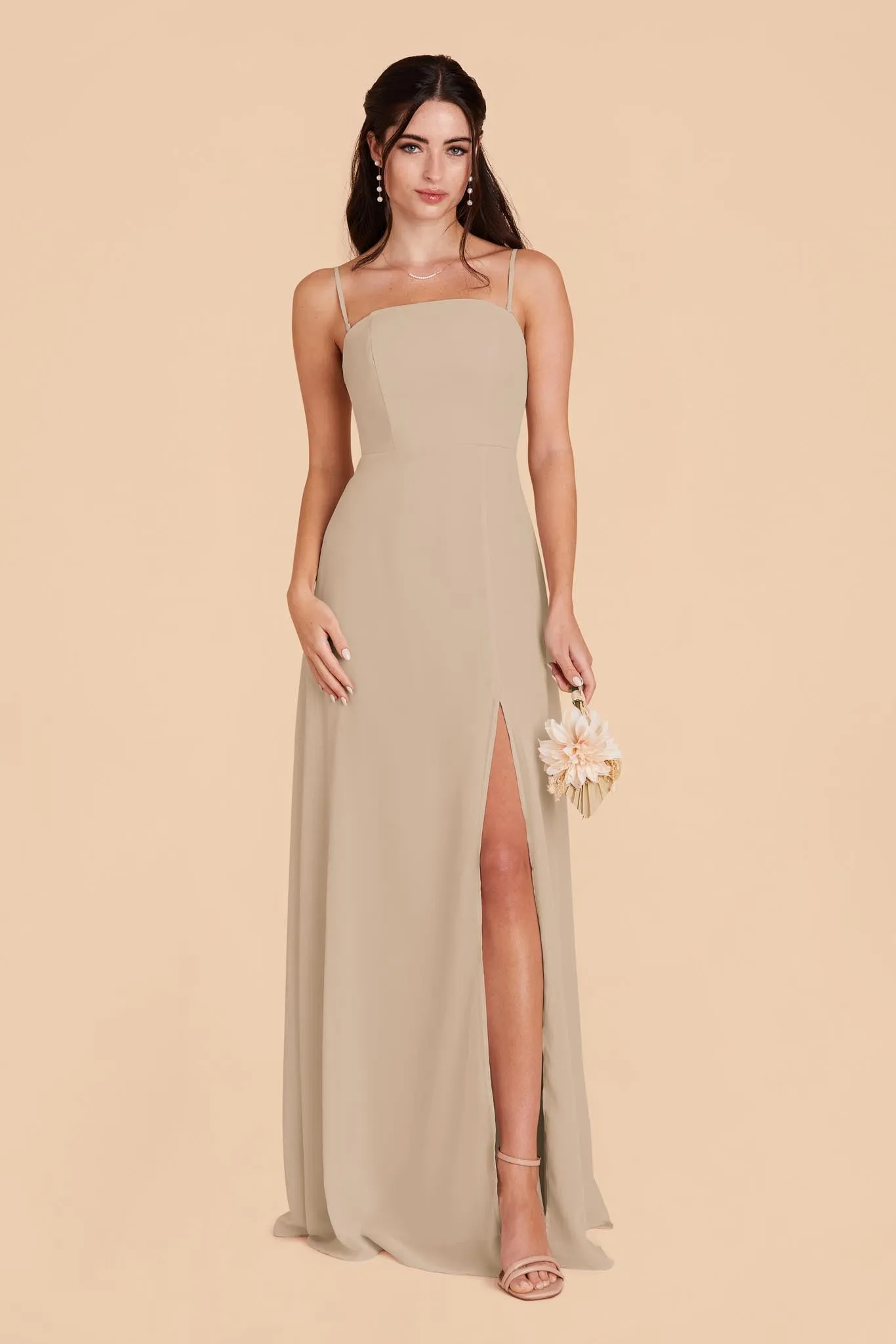 Chris Chiffon Dress - Almond sold by Birdy Grey product image thumbnail 4