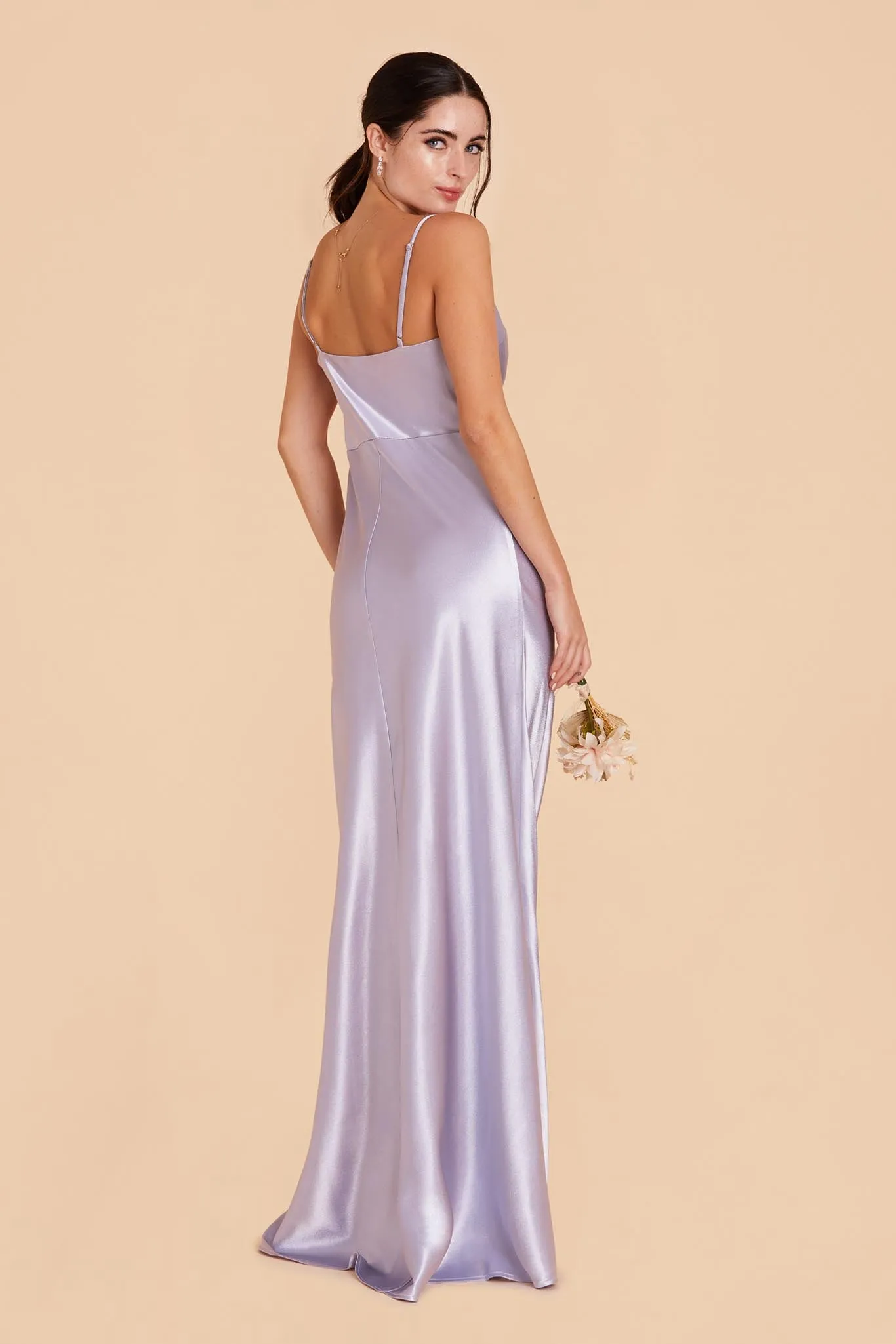 Lisa Shiny Satin Dress - Dusty Lilac sold by Birdy Grey product image thumbnail 5
