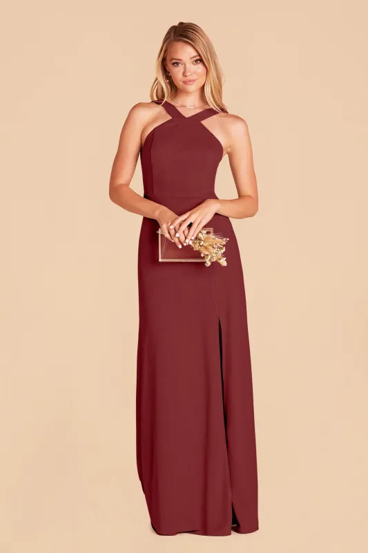 Gene Crepe Dress - Rosewood sold by Birdy Grey