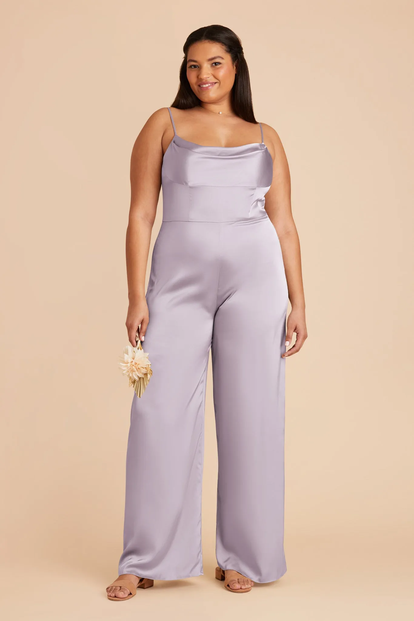 Donna Matte Satin Jumpsuit - Dusty Lilac sold by Birdy Grey product image thumbnail 2