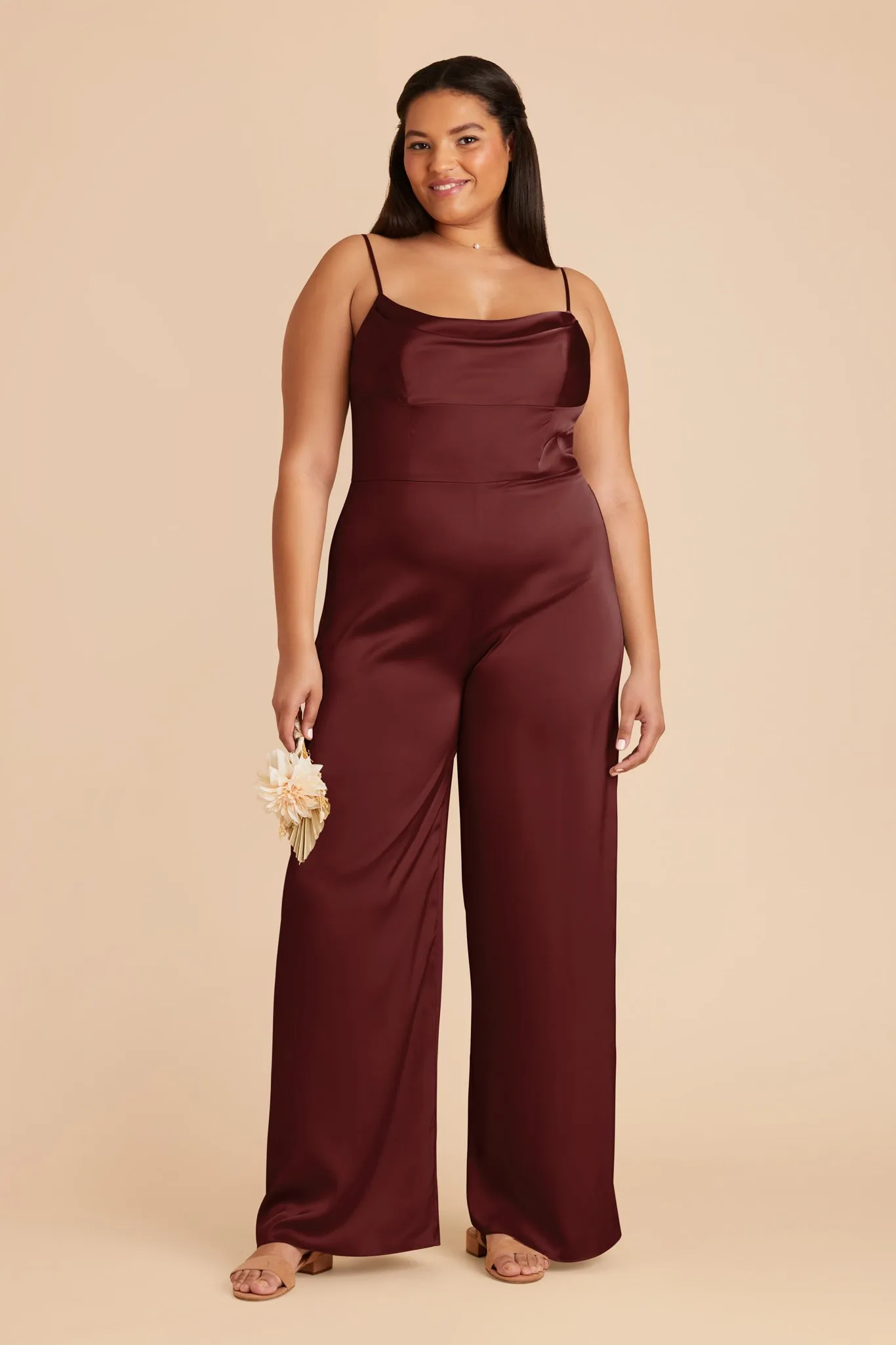 Donna Matte Satin Jumpsuit - Cabernet sold by Birdy Grey product image thumbnail 2