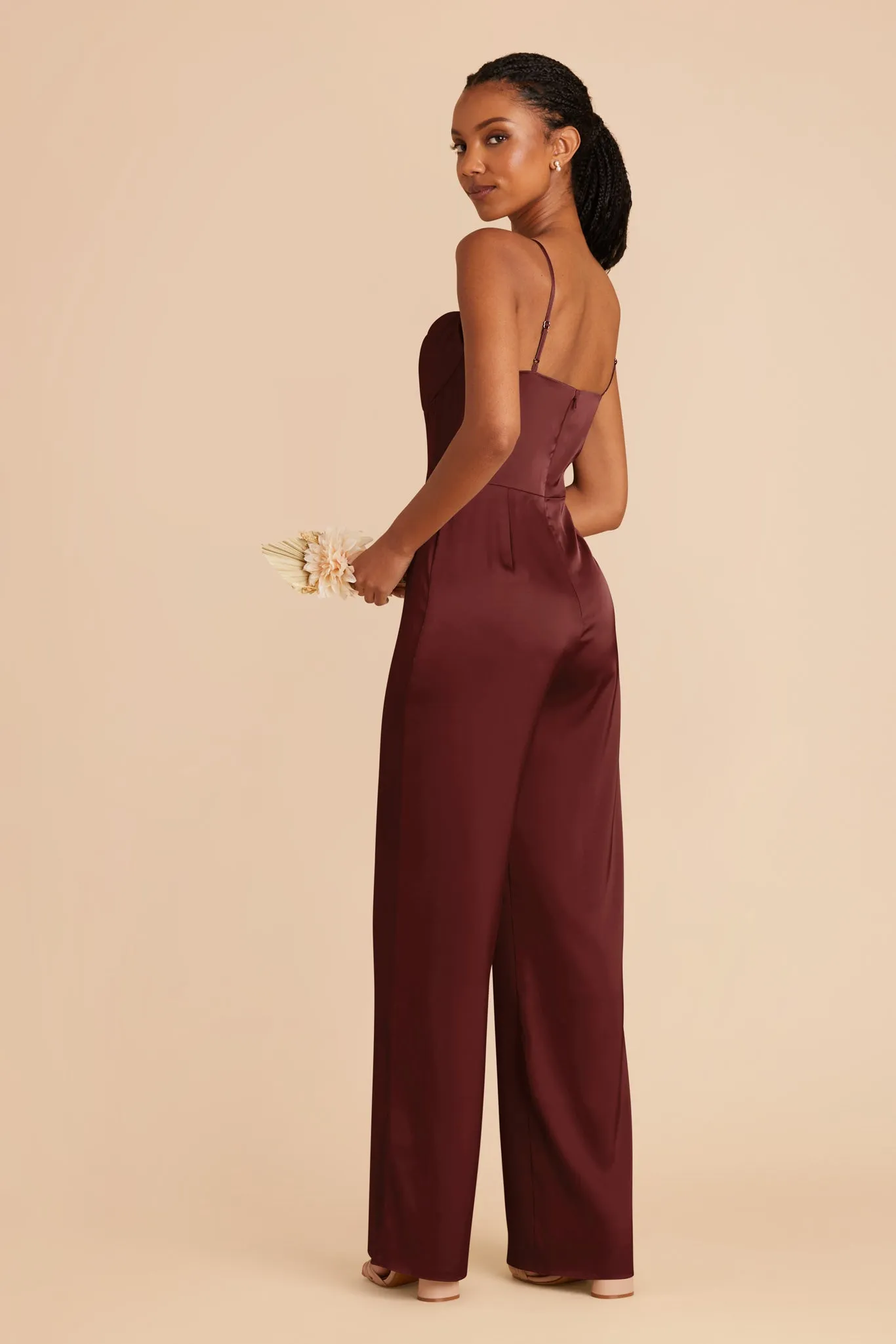 Donna Matte Satin Jumpsuit - Cabernet sold by Birdy Grey product image thumbnail 5