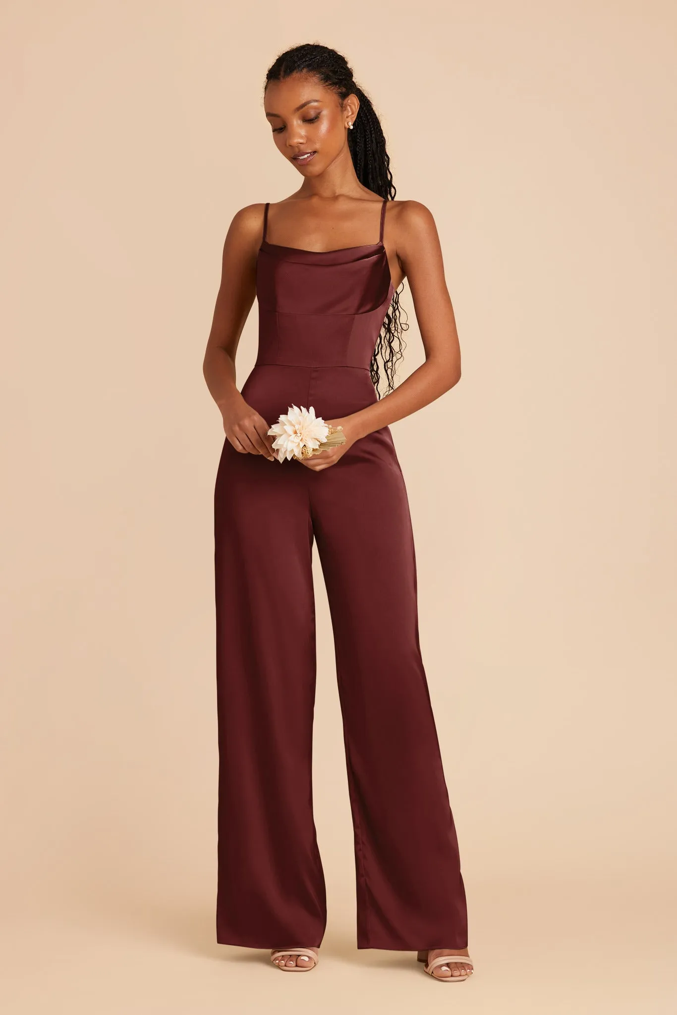 Donna Matte Satin Jumpsuit - Cabernet sold by Birdy Grey product image thumbnail 3
