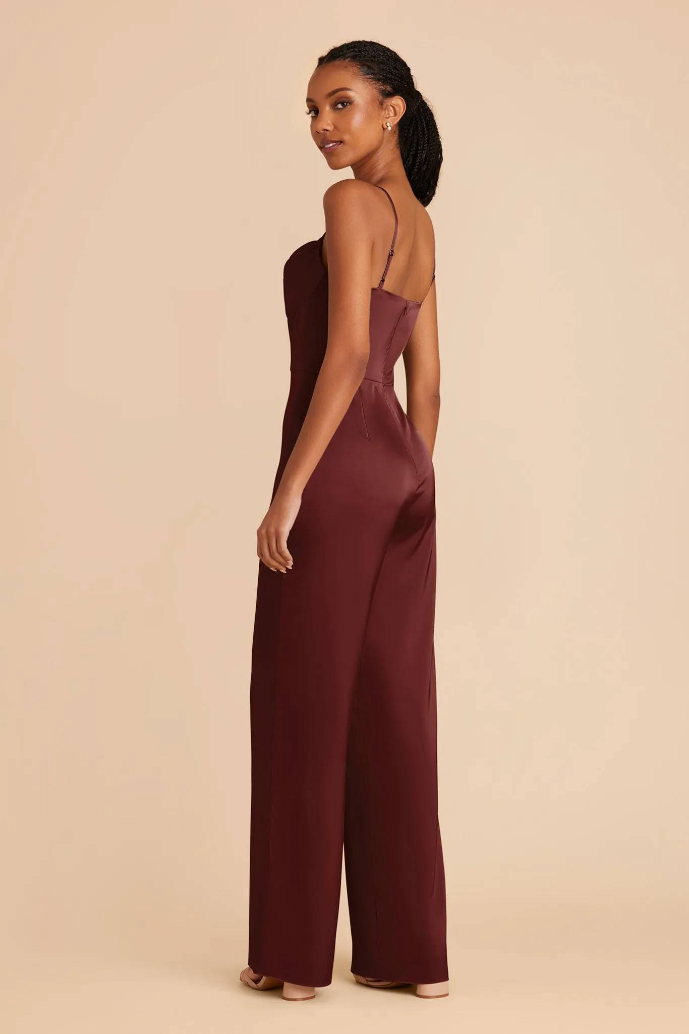 Donna Matte Satin Jumpsuit - Cabernet sold by Birdy Grey product image thumbnail 4