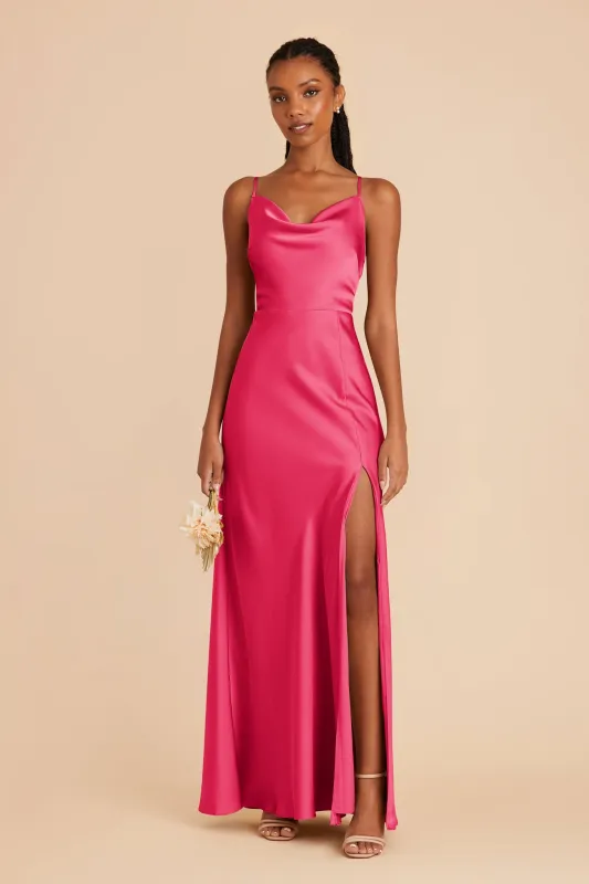 Lisa Matte Satin Dress - Fuchsia sold by Birdy Grey